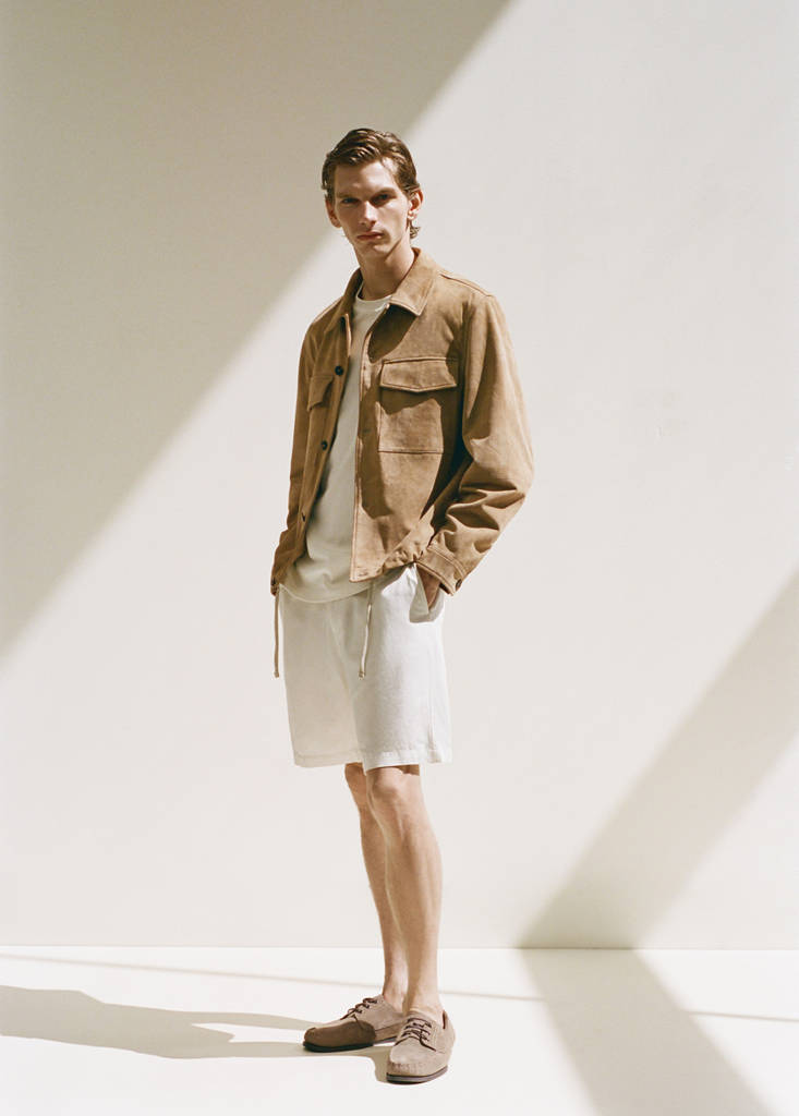 Linen-blend shorts with an elastic waistband — Off White