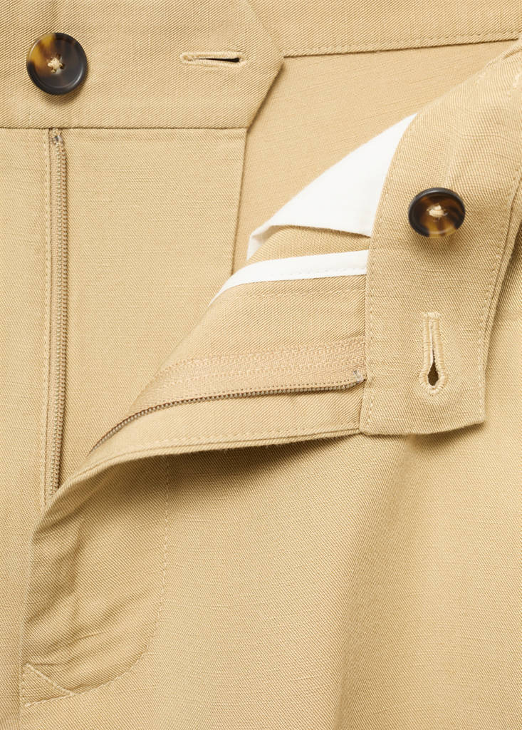 Linen-blend shorts with an elastic waistband — Beige