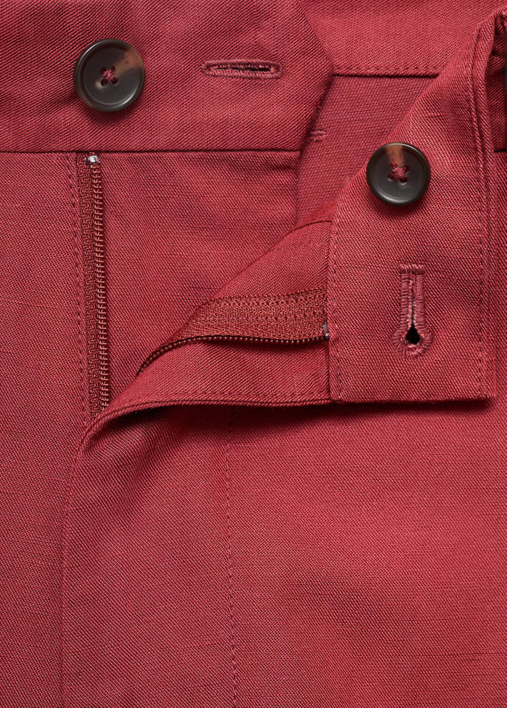 Linen-blend shorts with an elastic waistband — Cherry