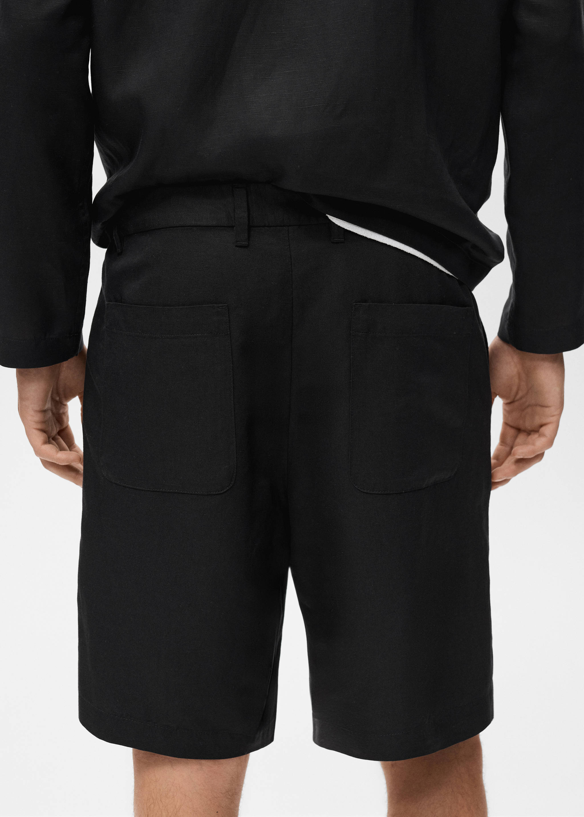 Linen-blend shorts with an elastic waistband - Details of the article 6