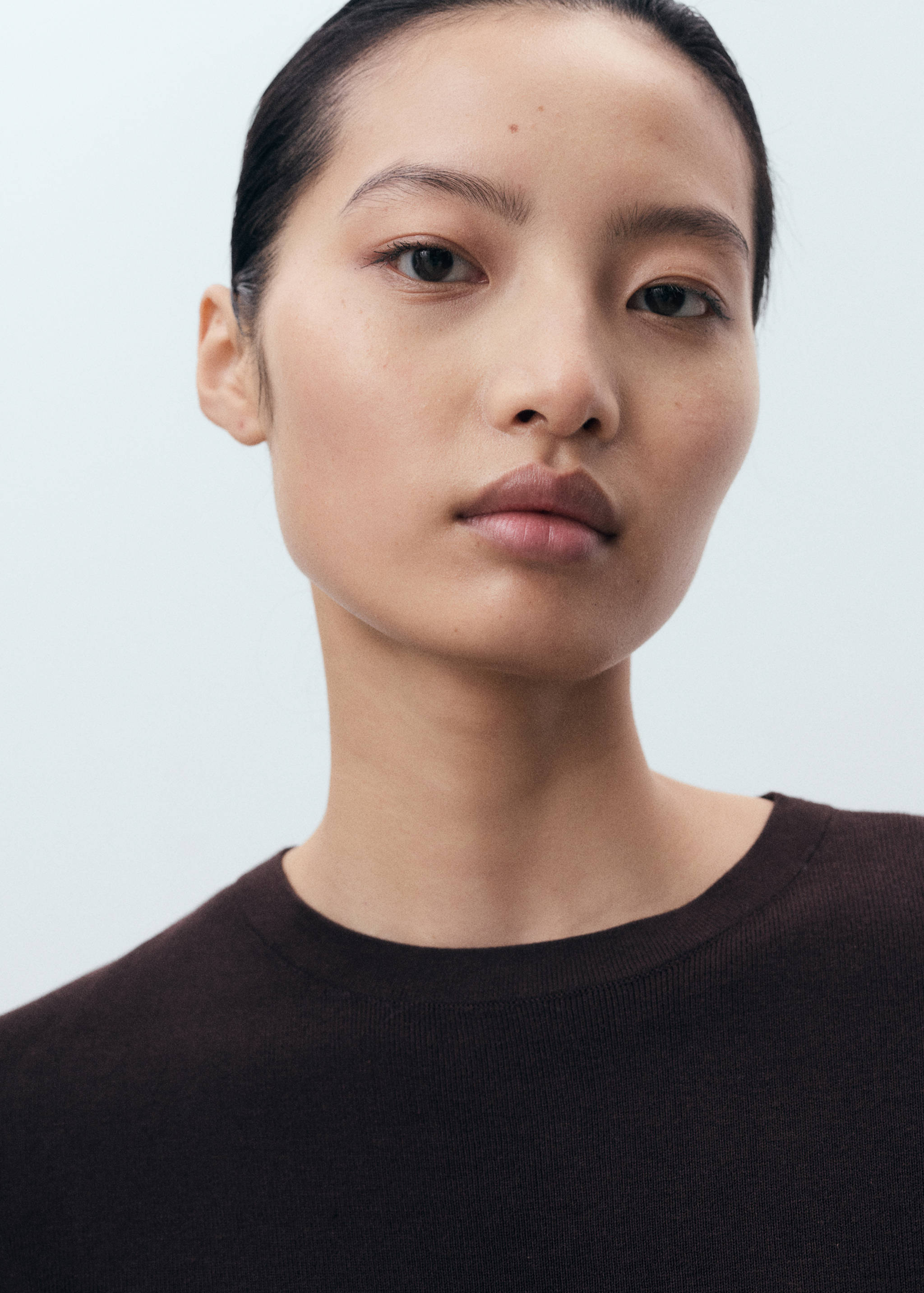 Short-sleeved knitted cotton sweater - Details of the article 1