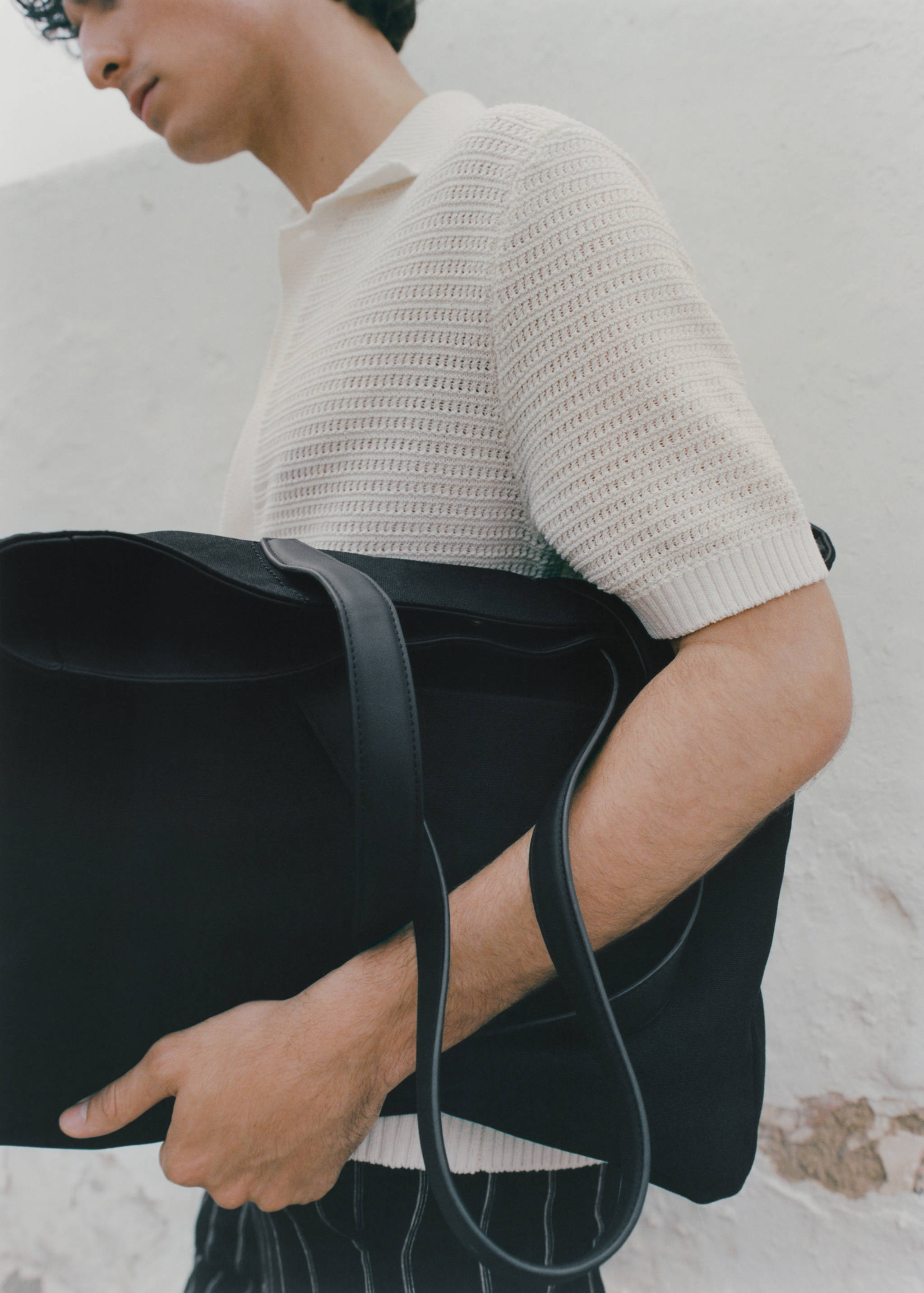 Cotton tote bag with front pocket - General plane