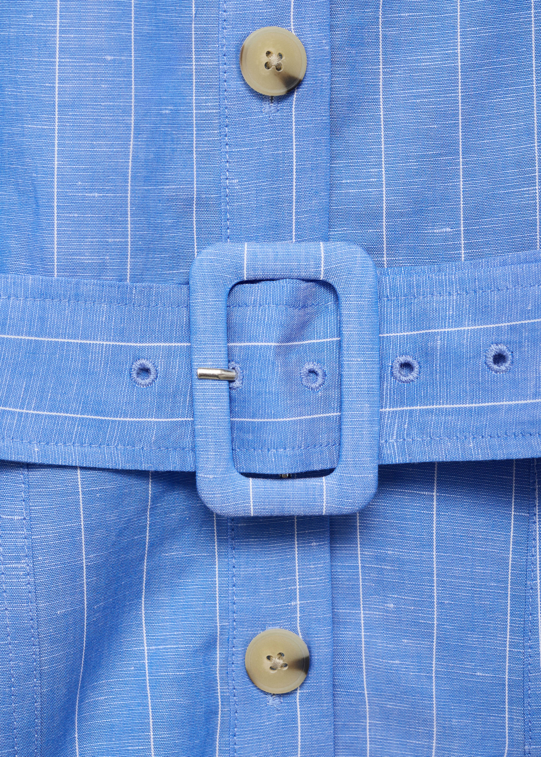 Striped linen-blend shirt-style dress - Details of the article 8