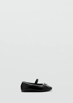 Two-tone ballet flats with bow — Black 8