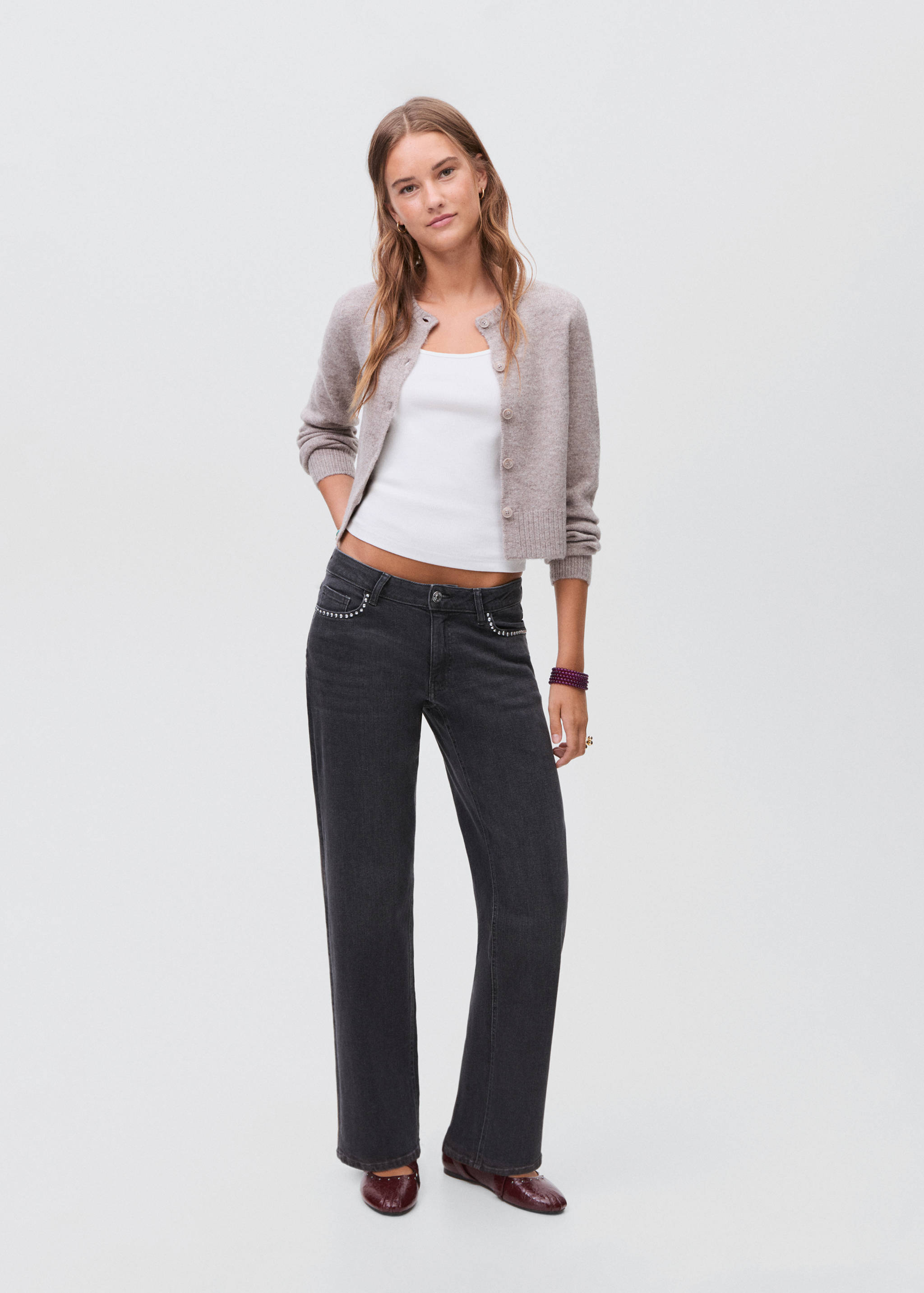 Straight-fit jeans with studs - General plane