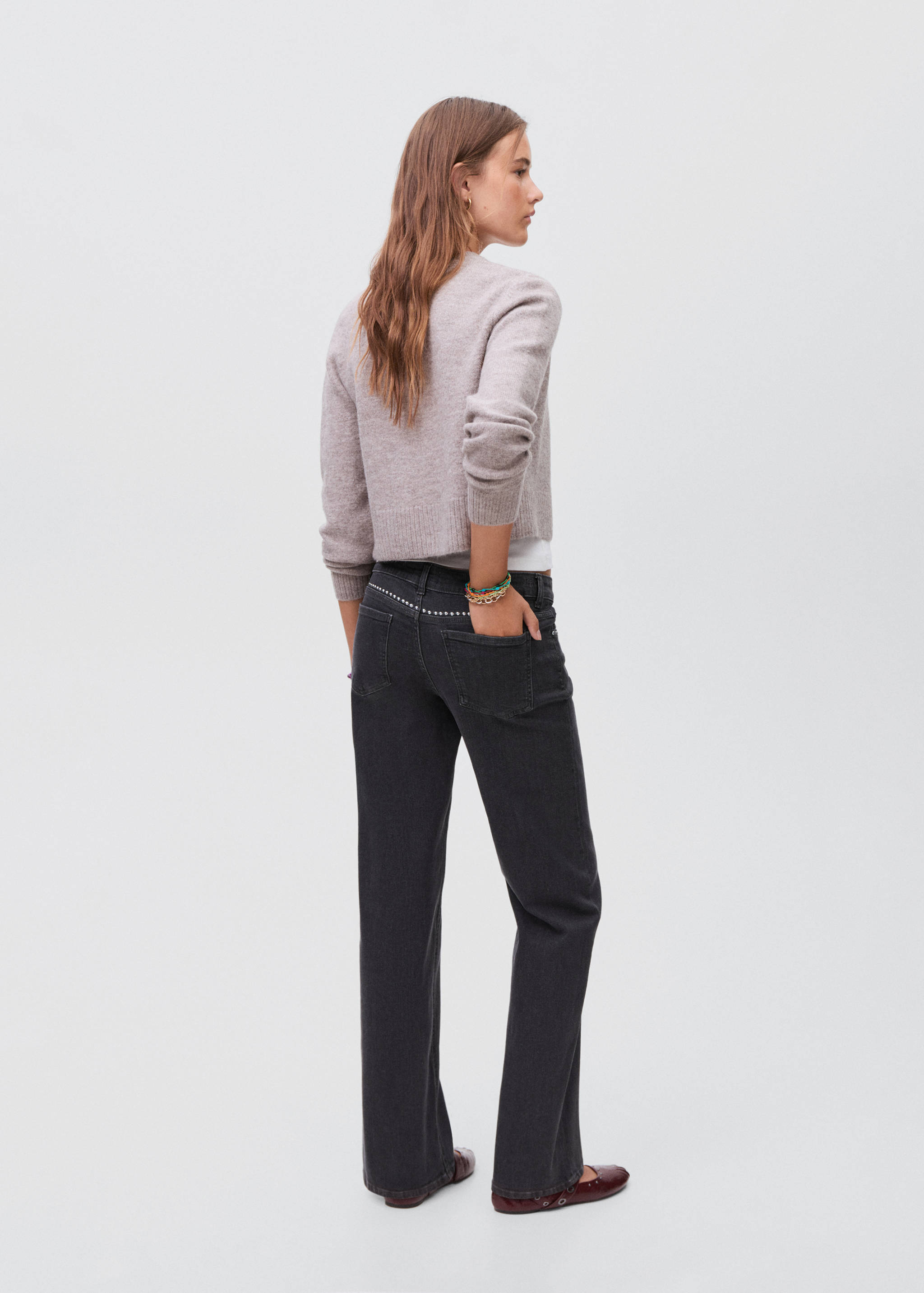 Straight-fit jeans with studs - Reverse of the article