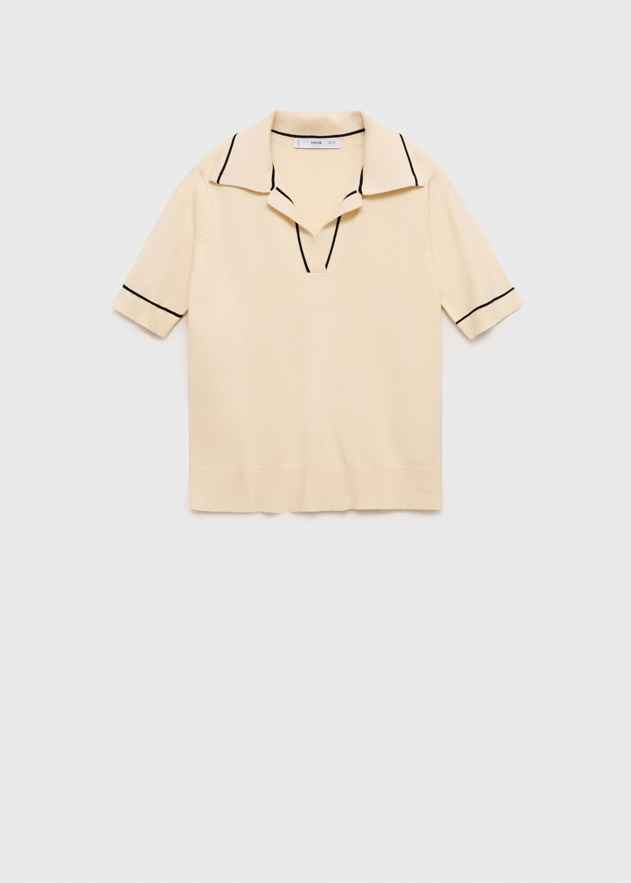 Pullover mit Polokragen und Kontrastborten - Artikel ohne Model