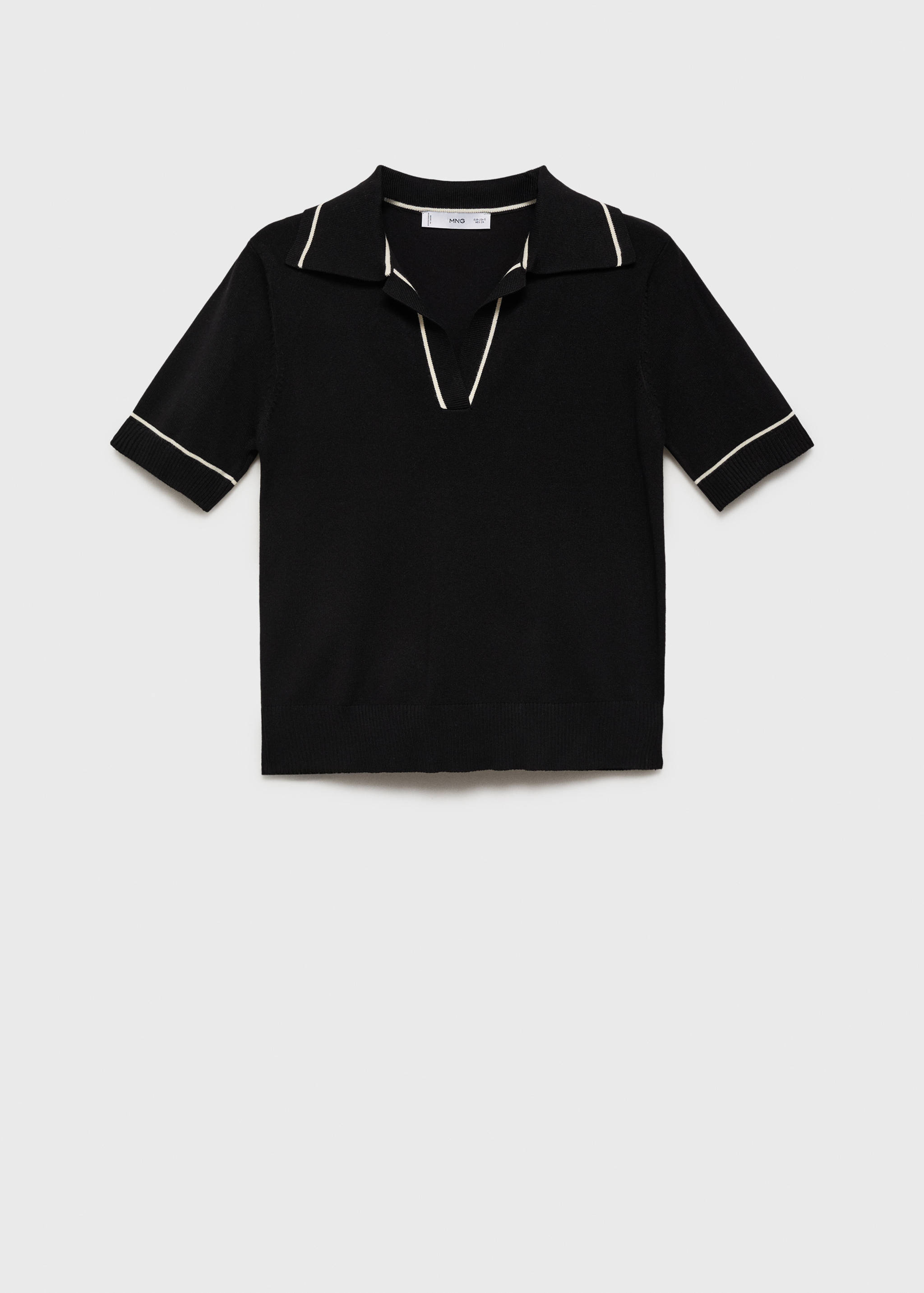 Pullover mit Polokragen und Kontrastborten - Artikel ohne Model