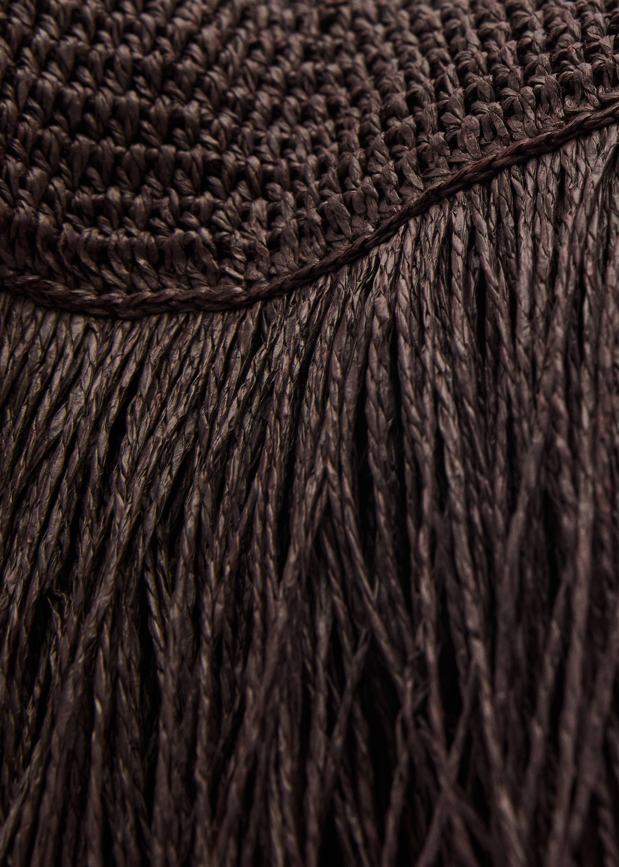 Carteira de mão de fibra natural com franjas - Pormenor do artigo 1