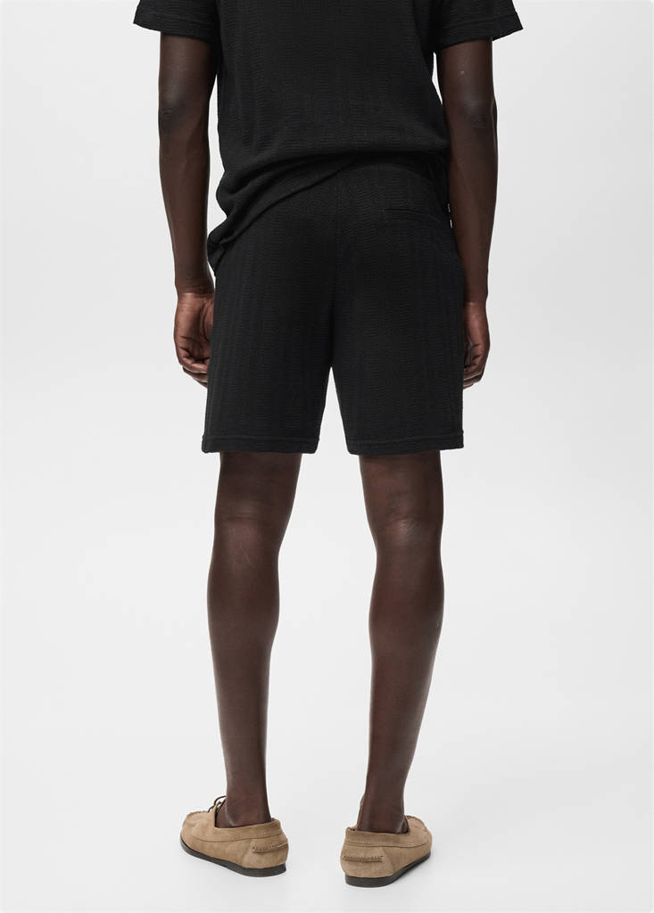 Structured knitted shorts — Black