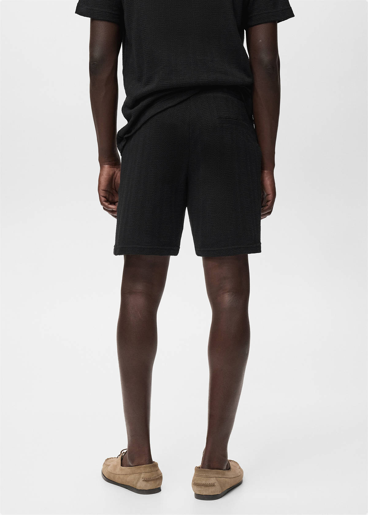 Structured knitted shorts — Black