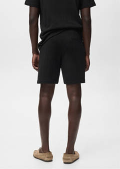 Structured knitted shorts — Black 3