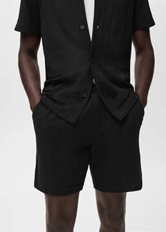 Structured knitted shorts — Black 4