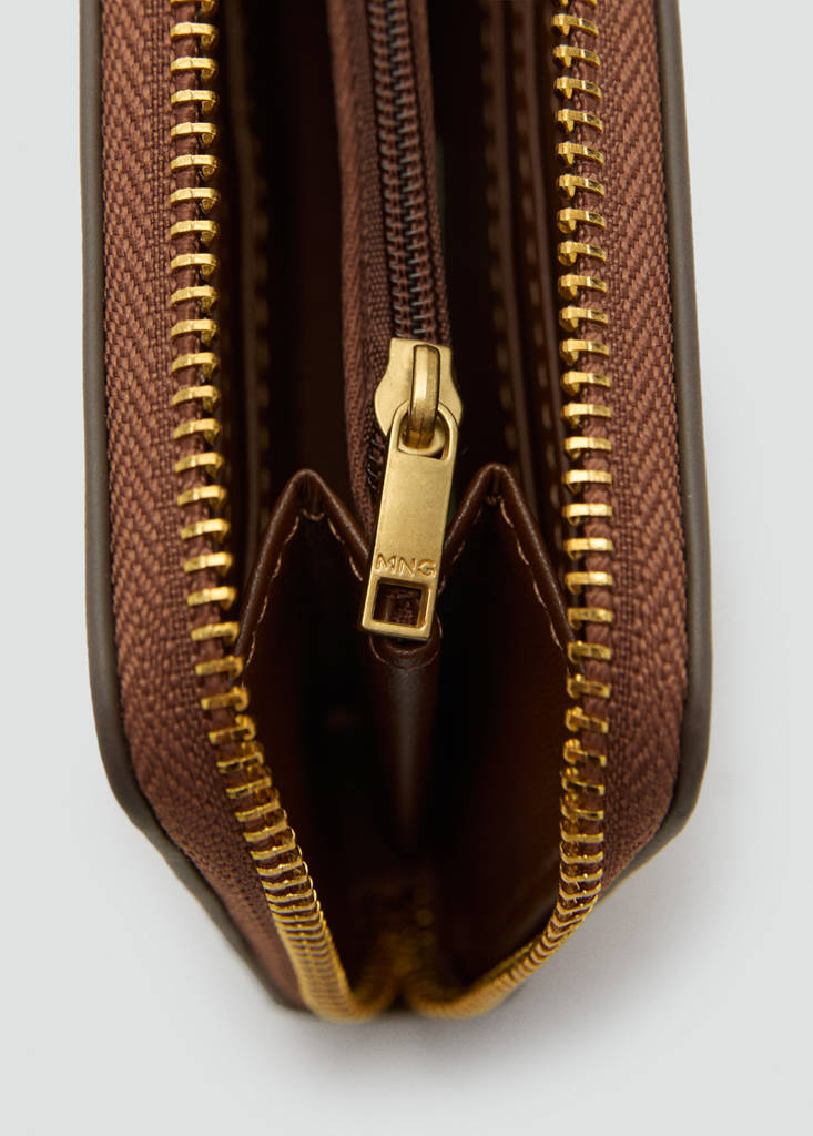 Medium jacquard wallet with logo — Chocolate