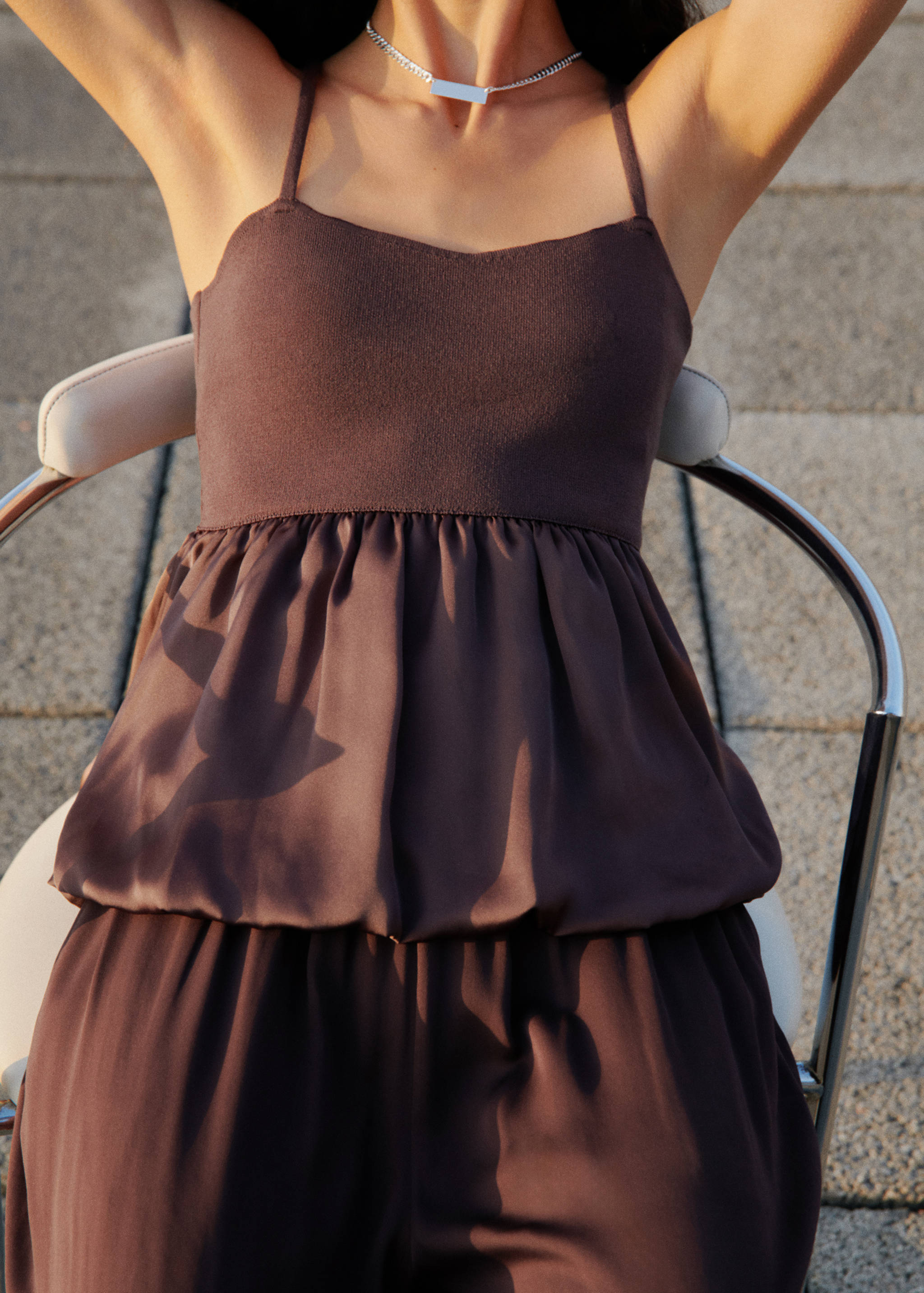 Combined fabric top with crossed back - Medium plane