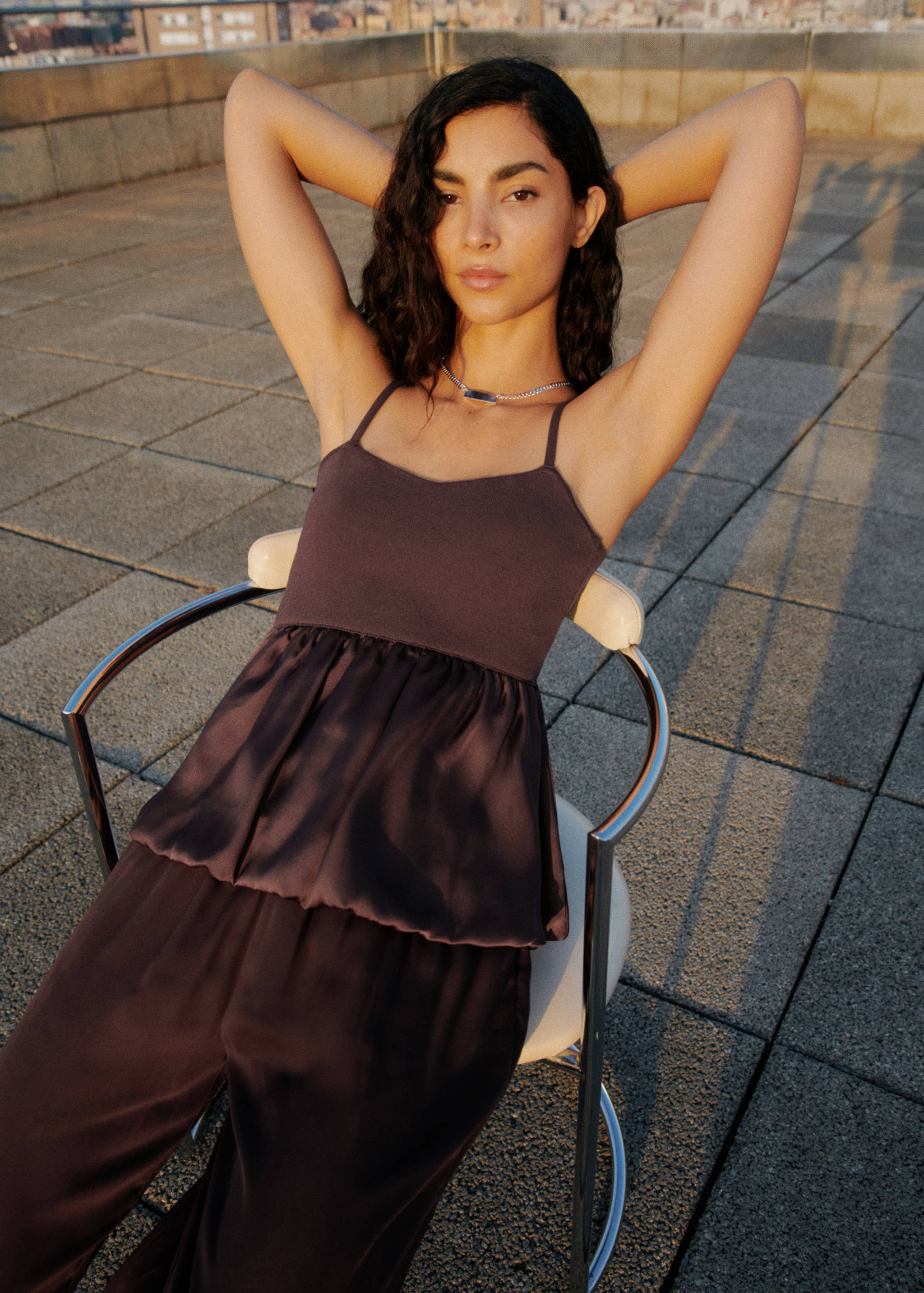 Combined fabric top with crossed back - Details of the article 1