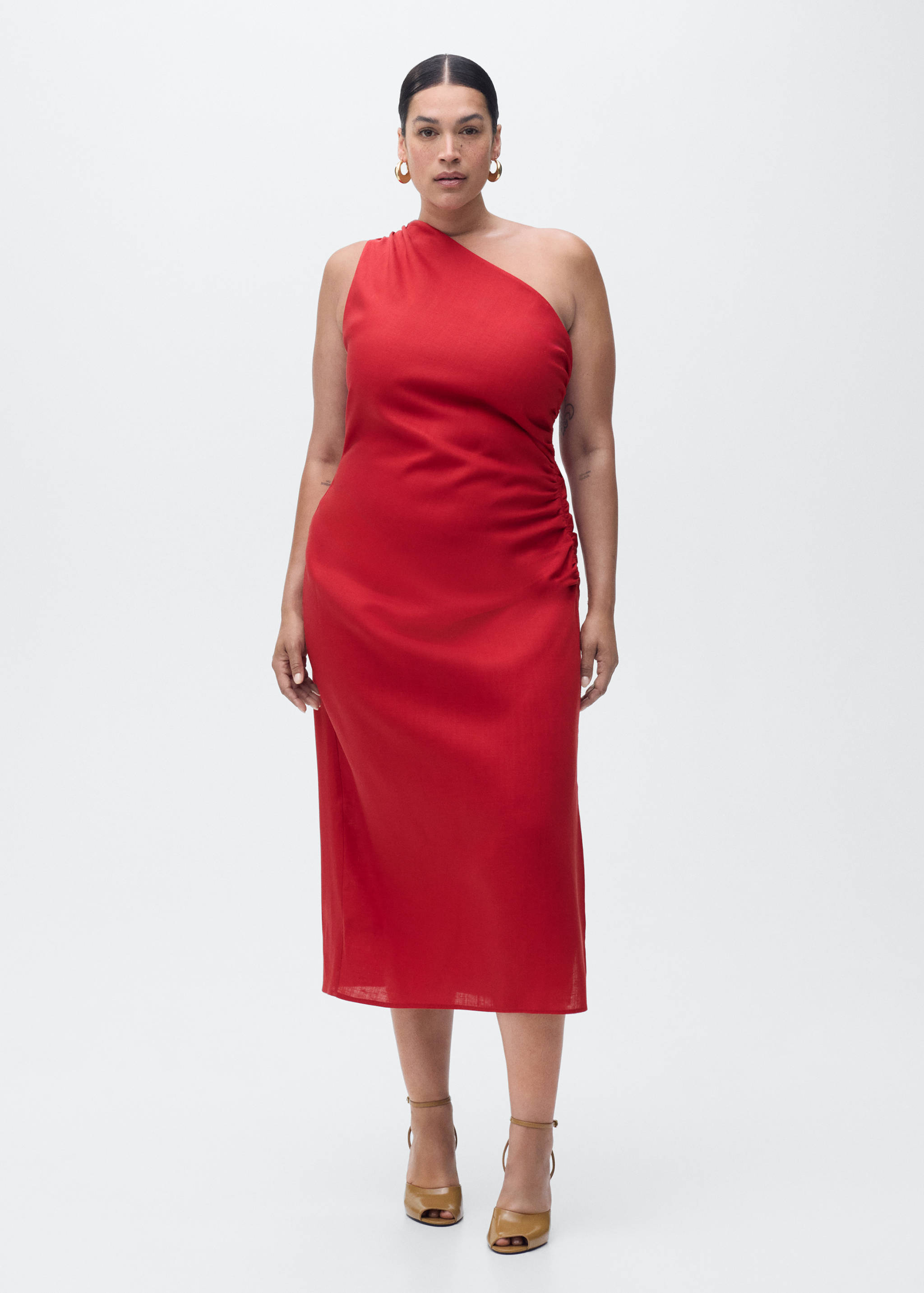 Lyocell dress with asymmetrical neckline - Details of the article 3