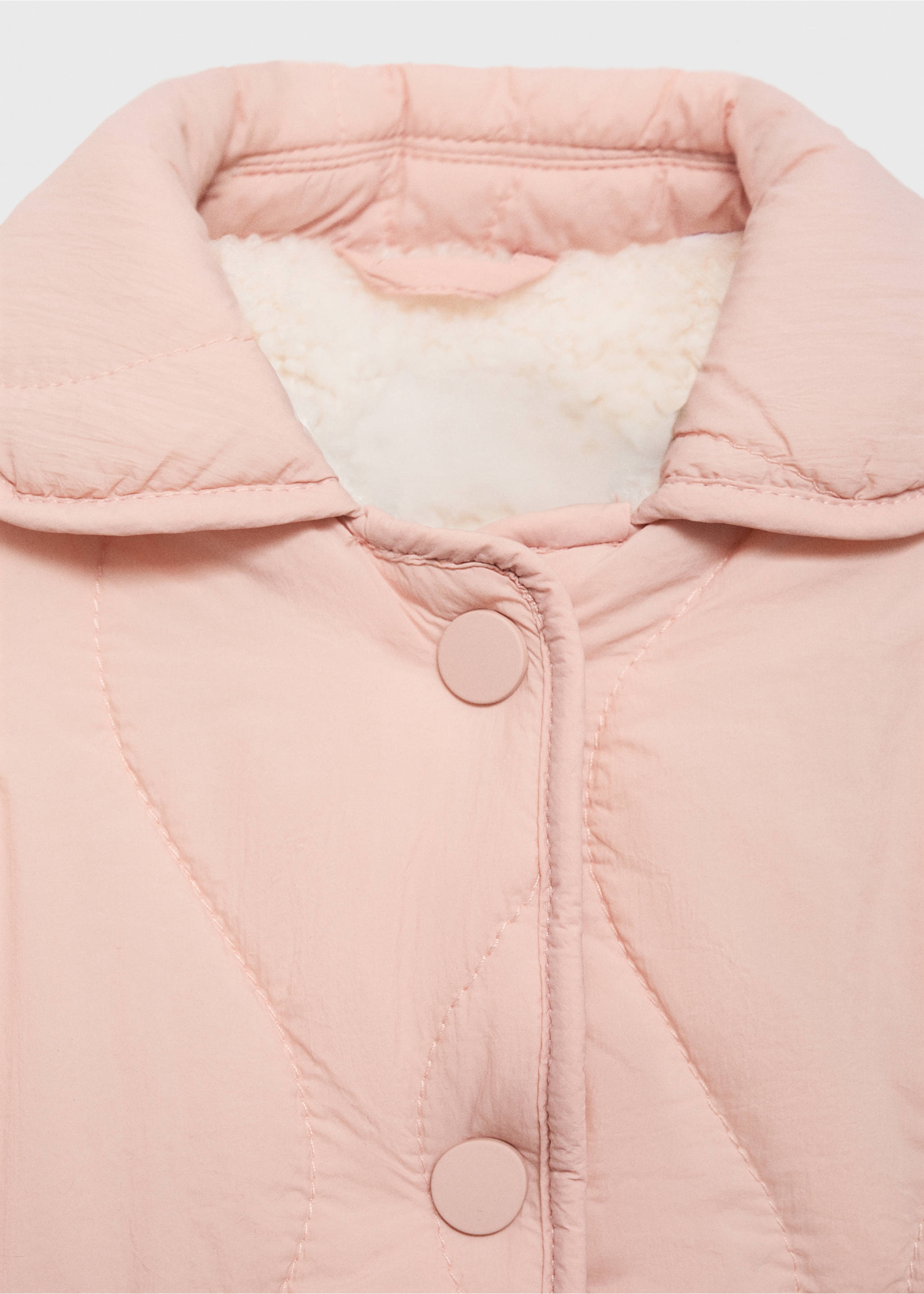 Kürk astarlı kapitone anorak - Ürün detayı 8, Pastel Pembe. Ref: 17063271-00.