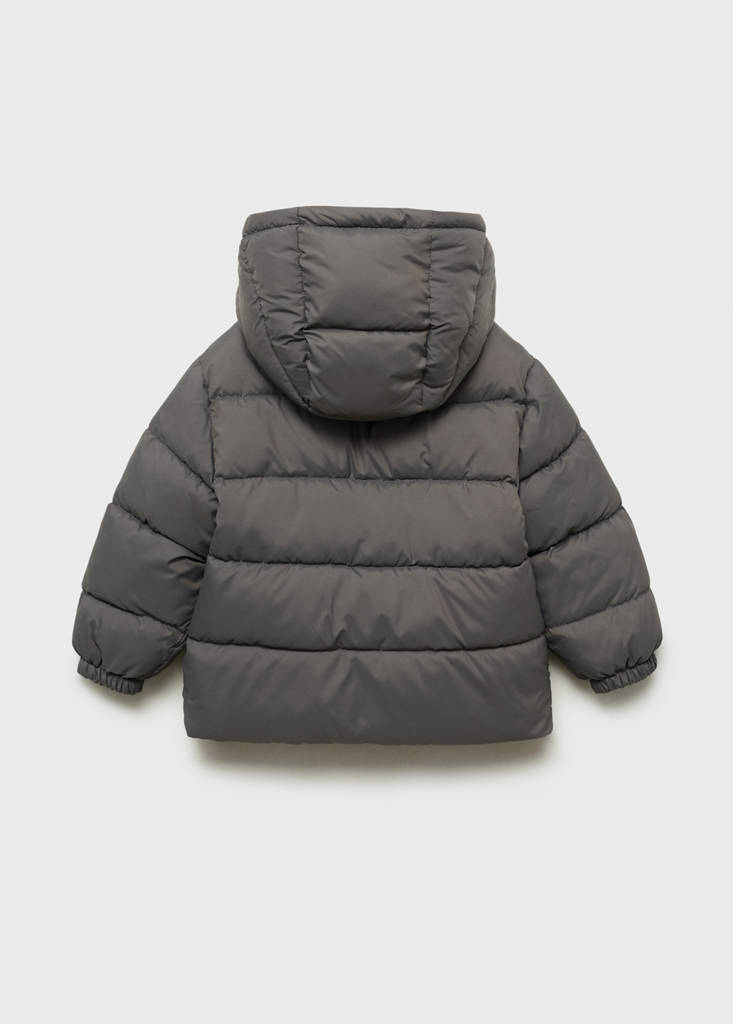 Puffer buttoned coat — Medium Brown