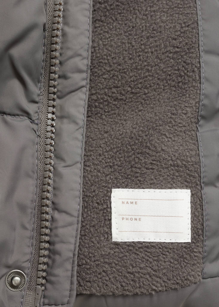 Puffer buttoned coat — Medium Brown