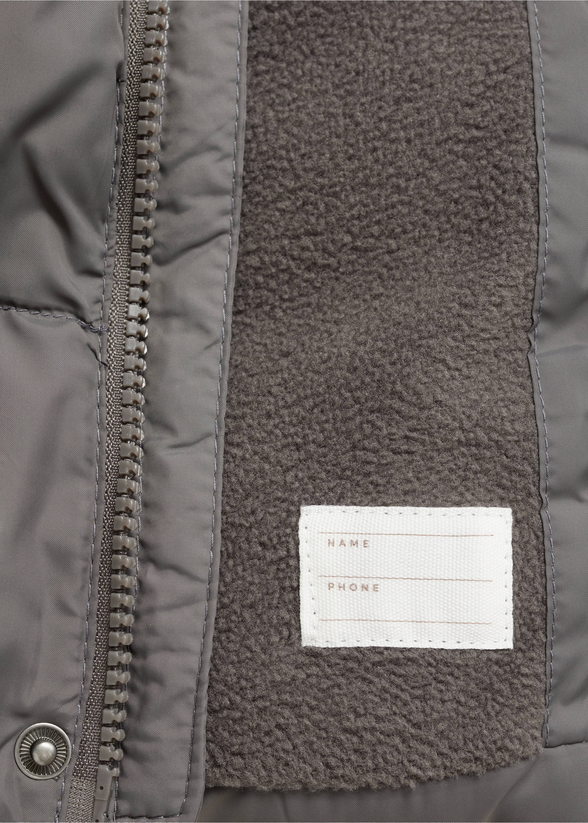 Puffer buttoned coat - Details of the article 0, Medium Brown. Ref: 17063272-00.