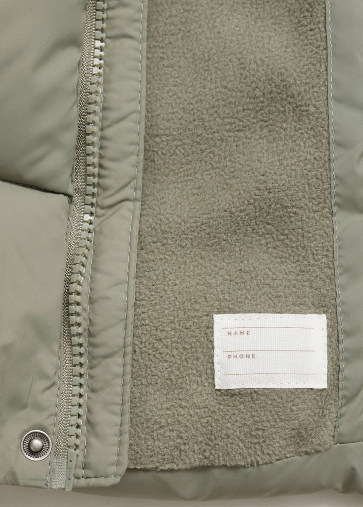 Puffer buttoned coat — Pastel Green