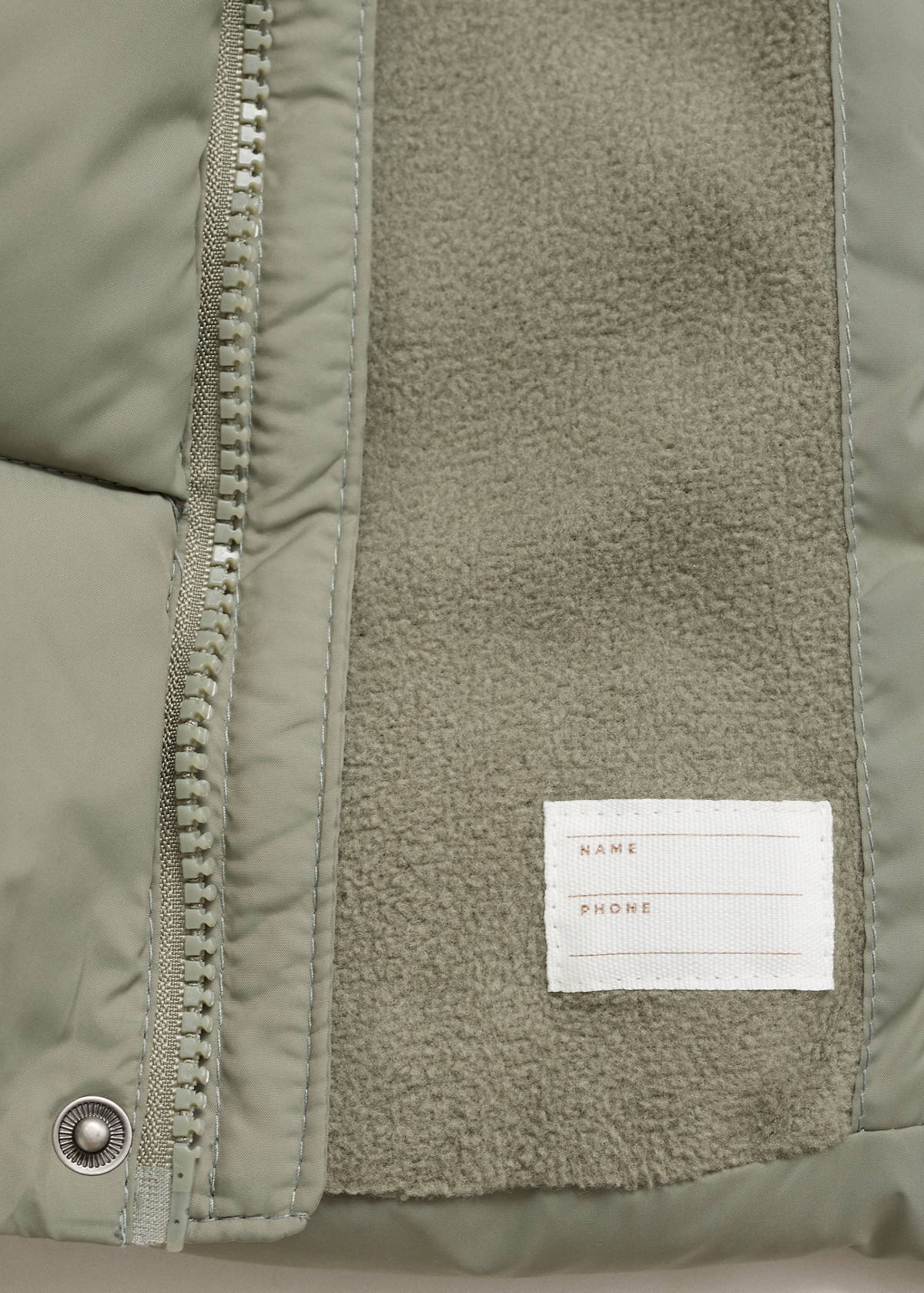 Puffer buttoned coat — Pastel Green