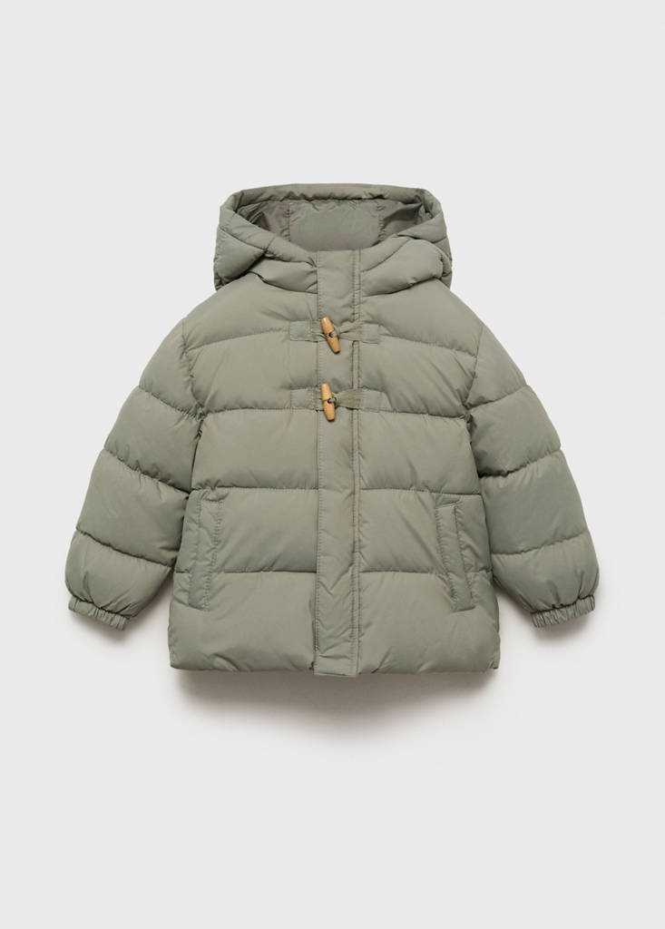 Puffer buttoned coat — Pastel Green