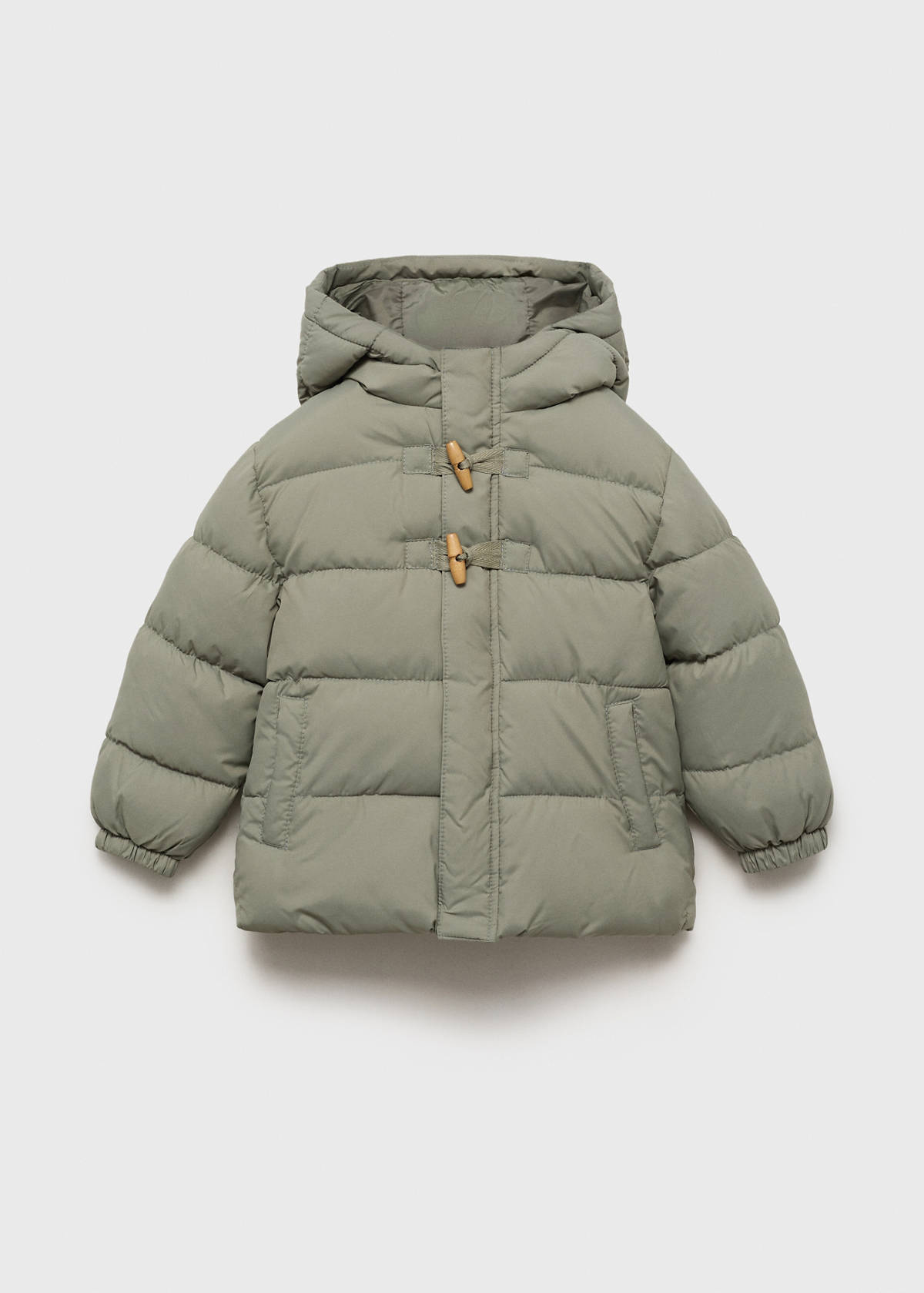 Puffer buttoned coat — Pastel Green