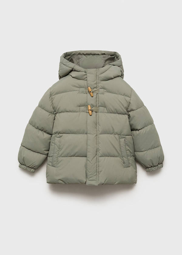 Puffer buttoned coat — Pastel Green