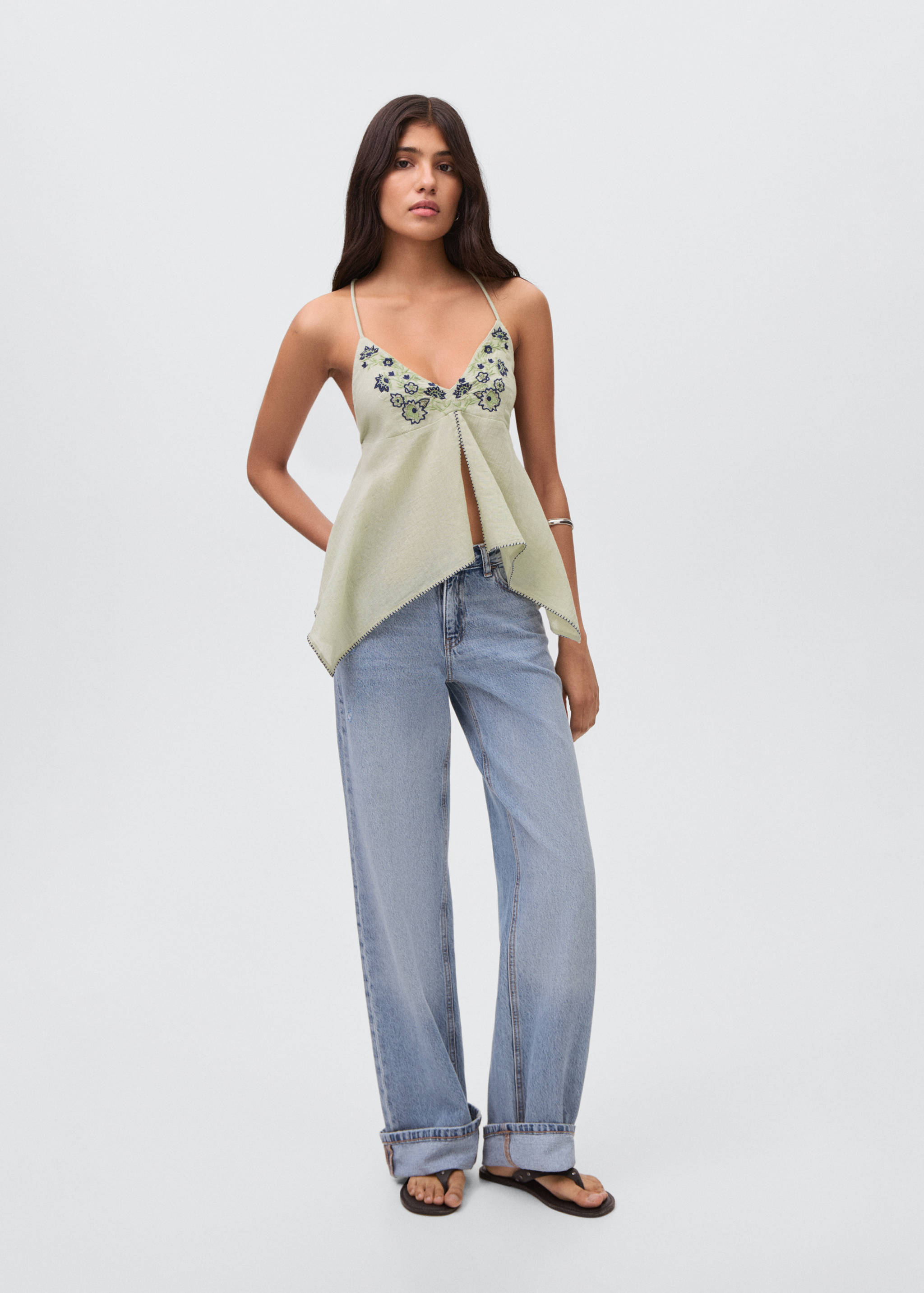 Bead embroidered top - General plane