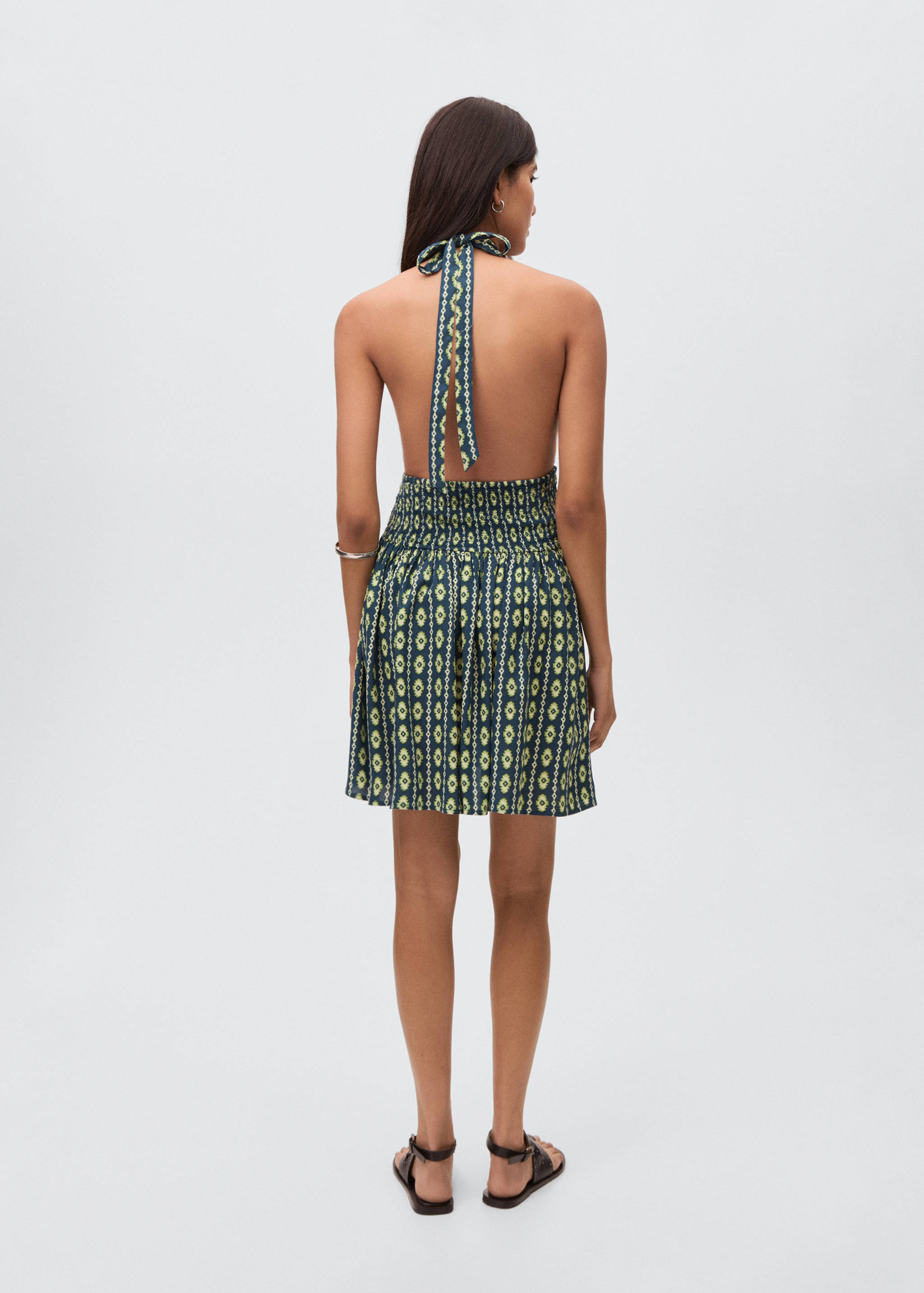Printed halter-neck dress - Reverse of the article