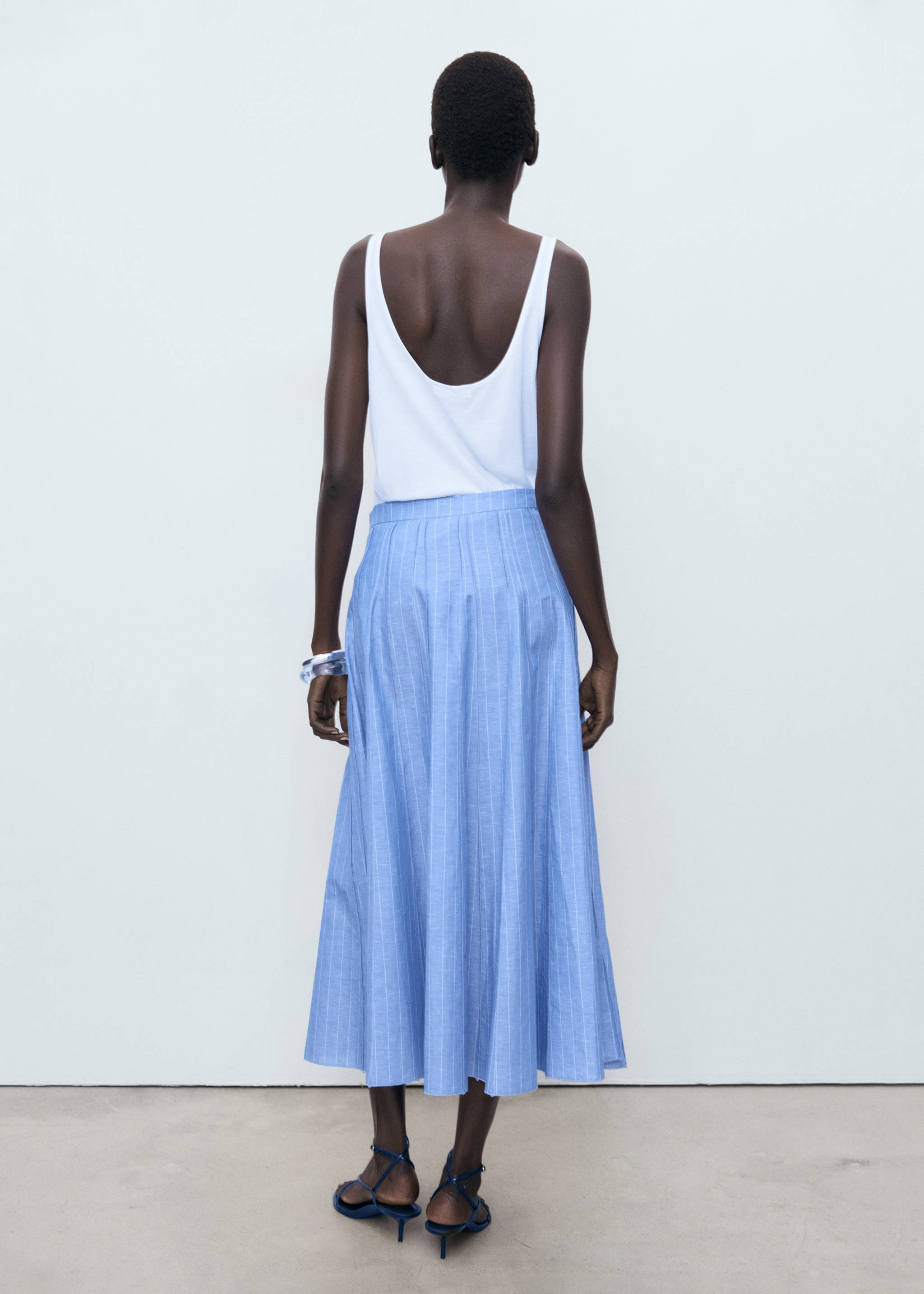 Striped linen-blend skirt - Reverse of the article