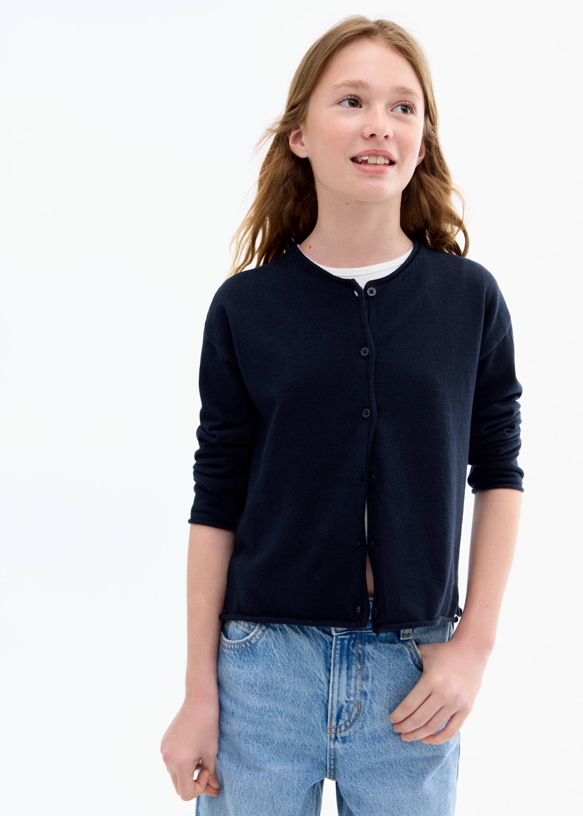 سترة محبوكة بأكمام طويلة - رؤية وسط