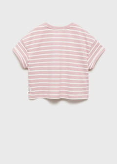 Striped short-sleeved t-shirt — Pink 7