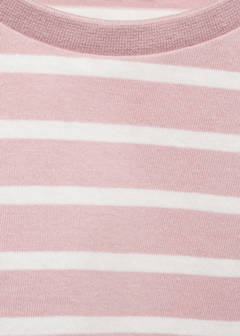 Striped short-sleeved t-shirt — Pink 6