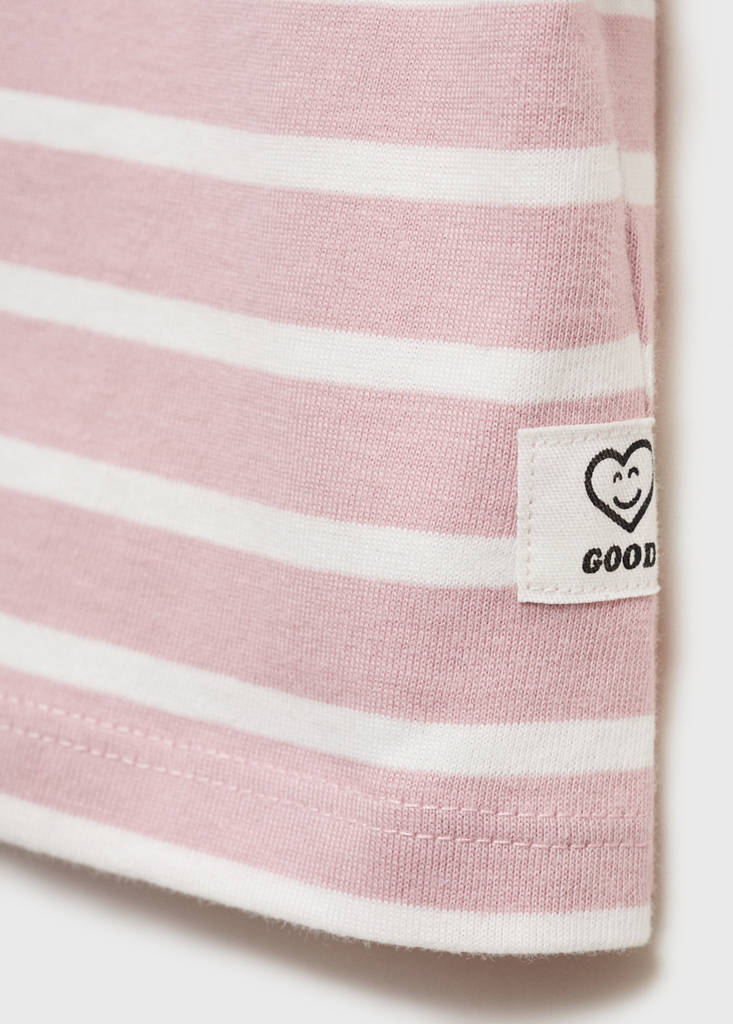 Striped short-sleeved t-shirt — Pink