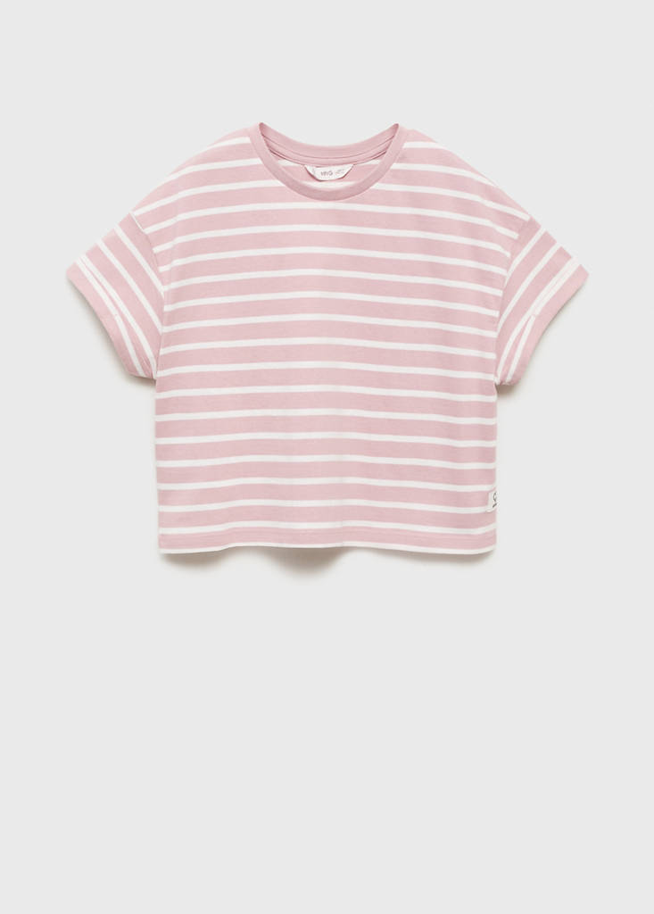 Striped short-sleeved t-shirt — Pink
