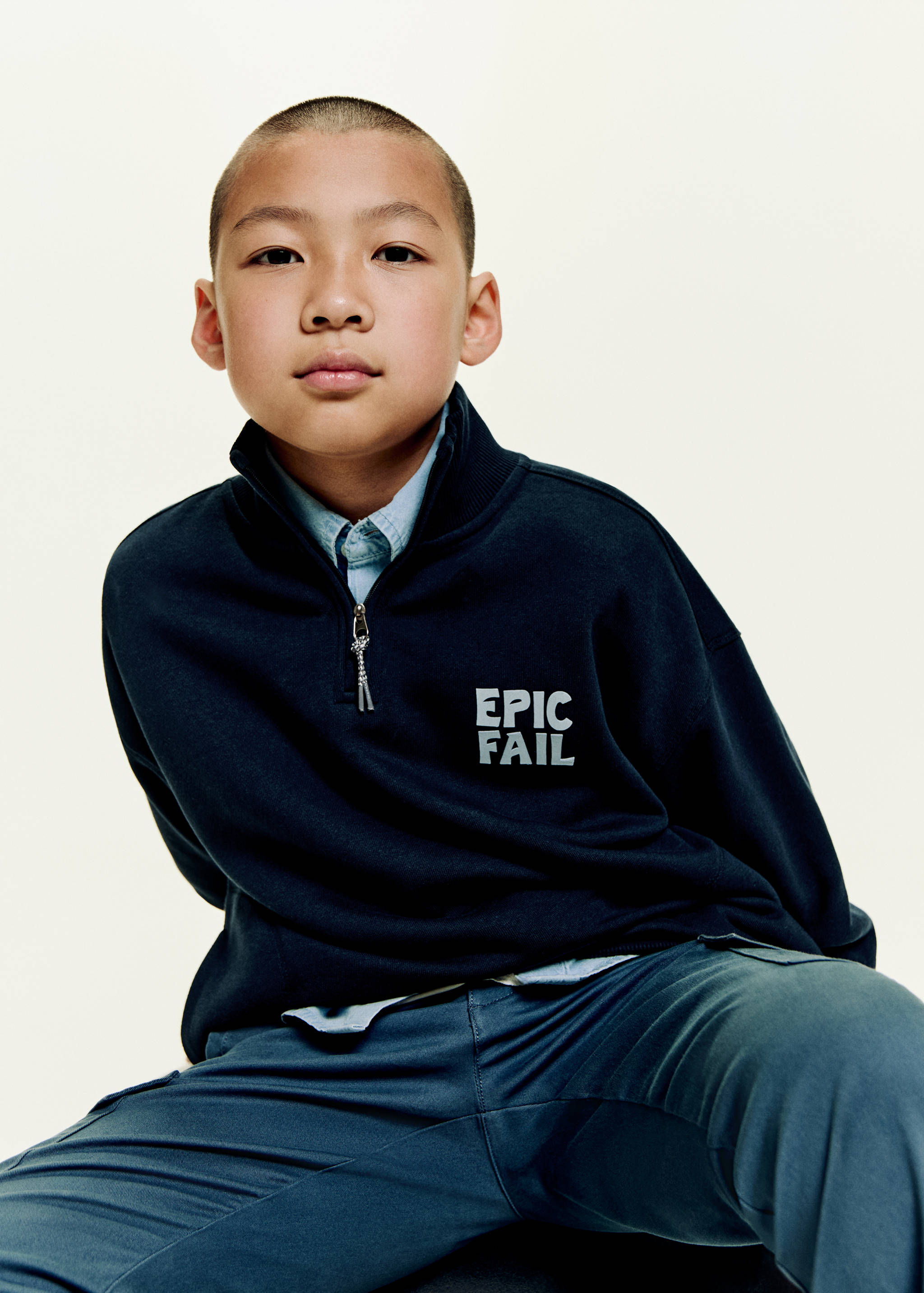 Printed cotton sweatshirt - Medium plane