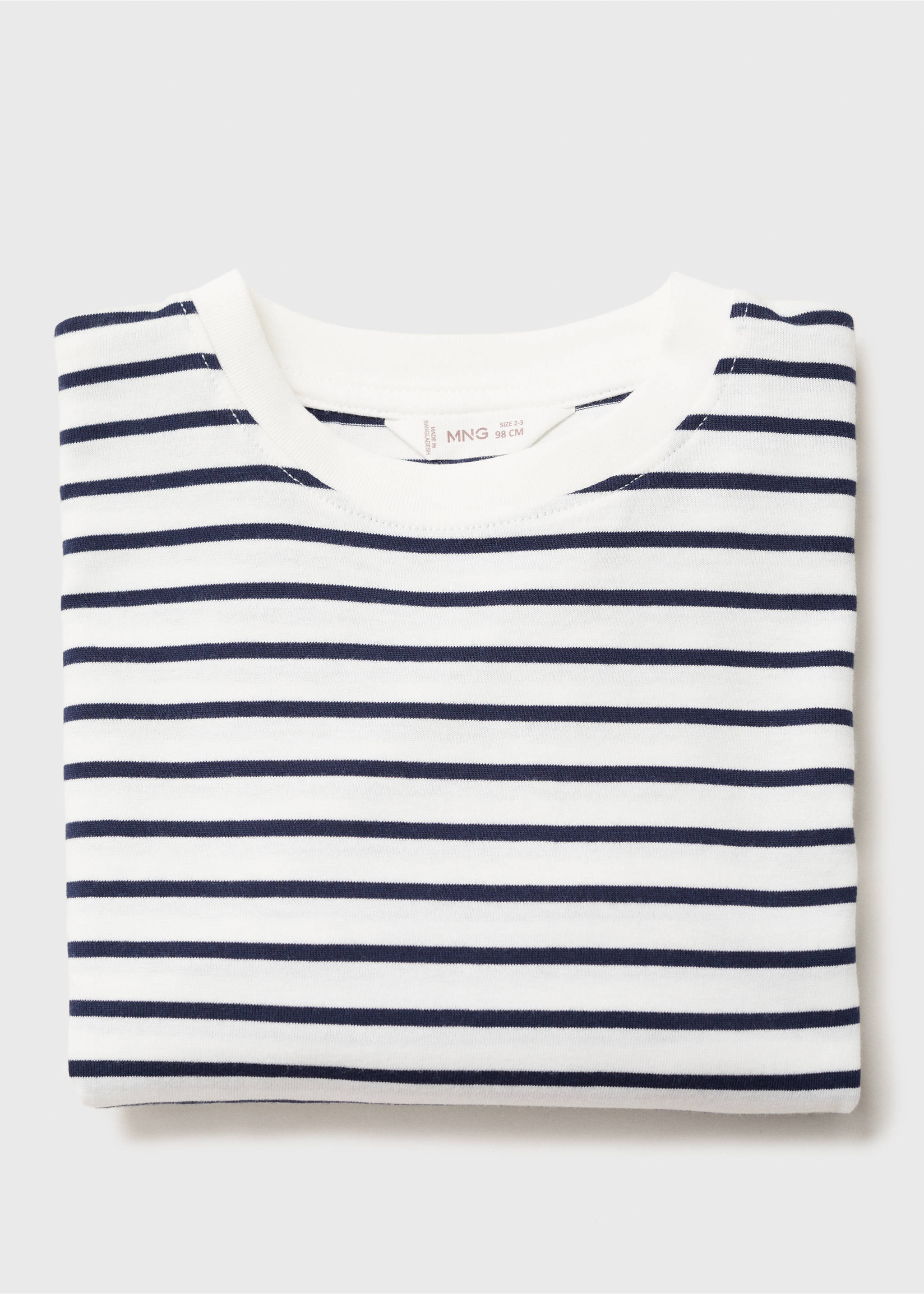 T-shirt coton à rayures - Détail de l'article 8, Blanc cassé. Ref: 17063287-00.