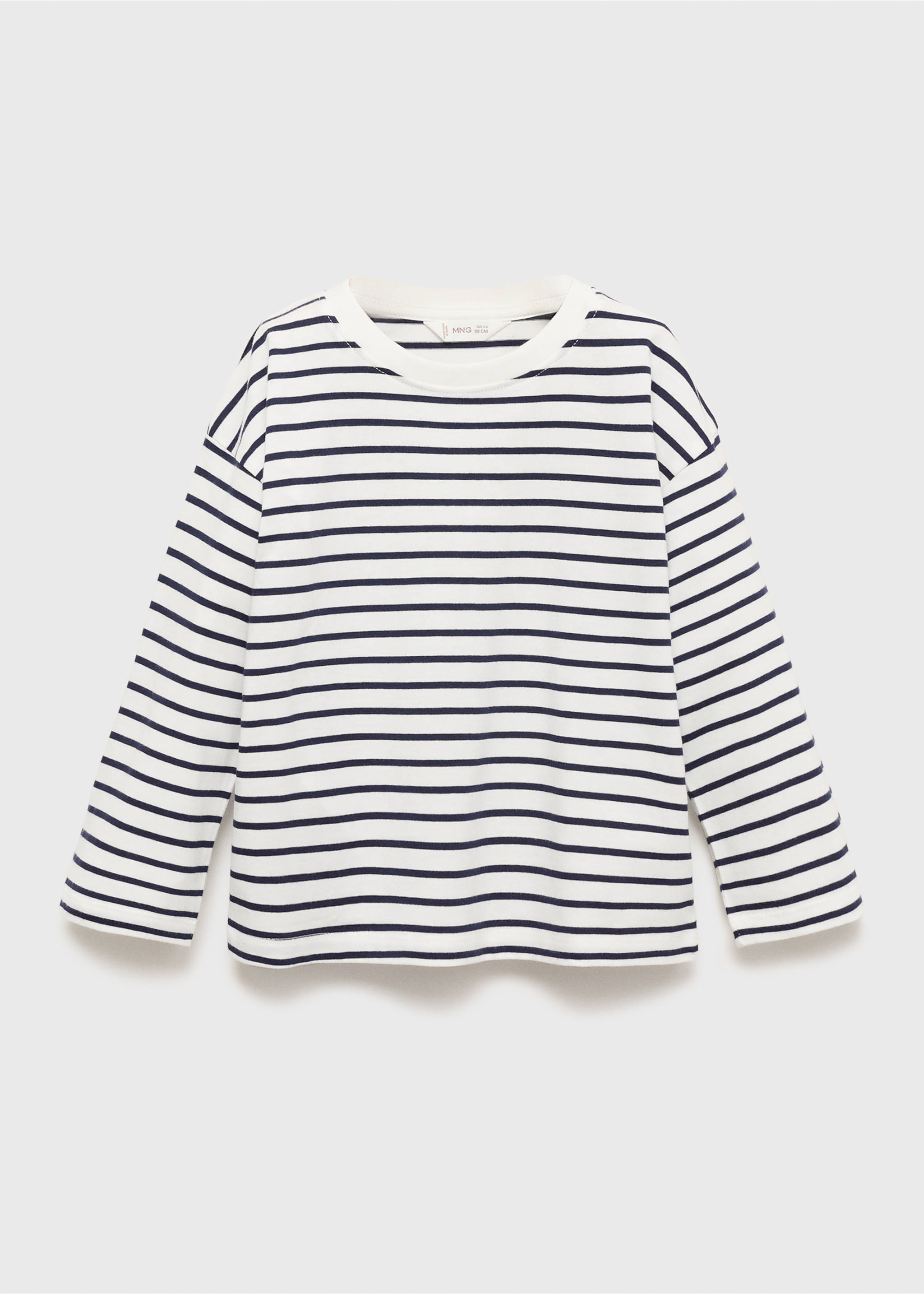 T-shirt coton à rayures - Article sans modèle, Blanc cassé. Ref: 17063287-00.