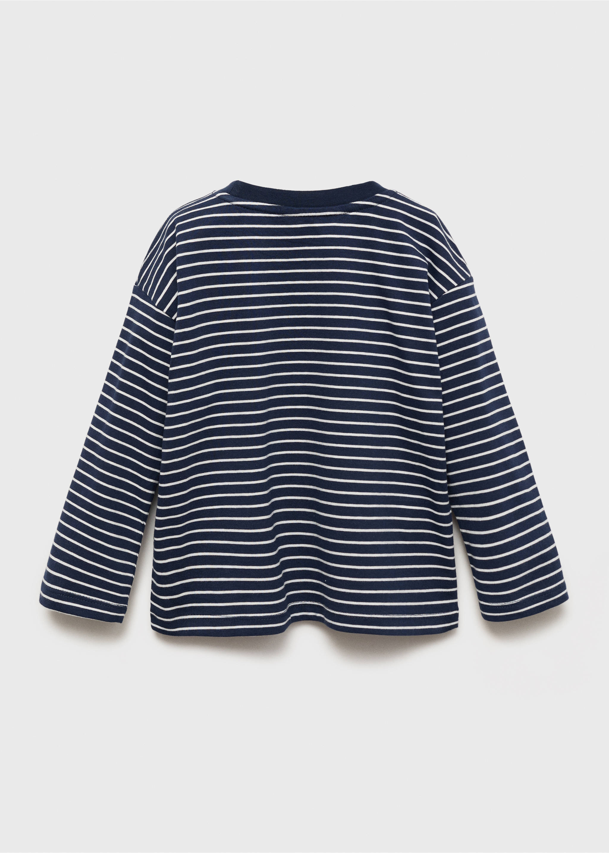 T-shirt coton à rayures - Verso de l’article, Bleu marine. Ref: 17063287-00.