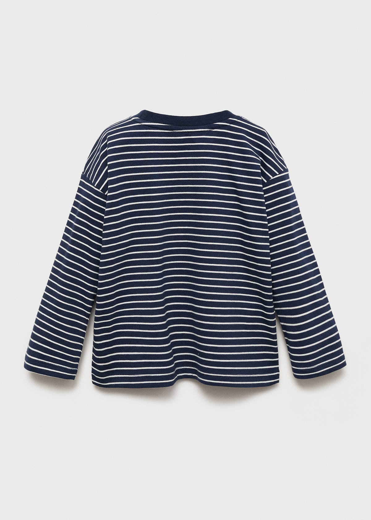 Striped cotton T-shirt — Navy
