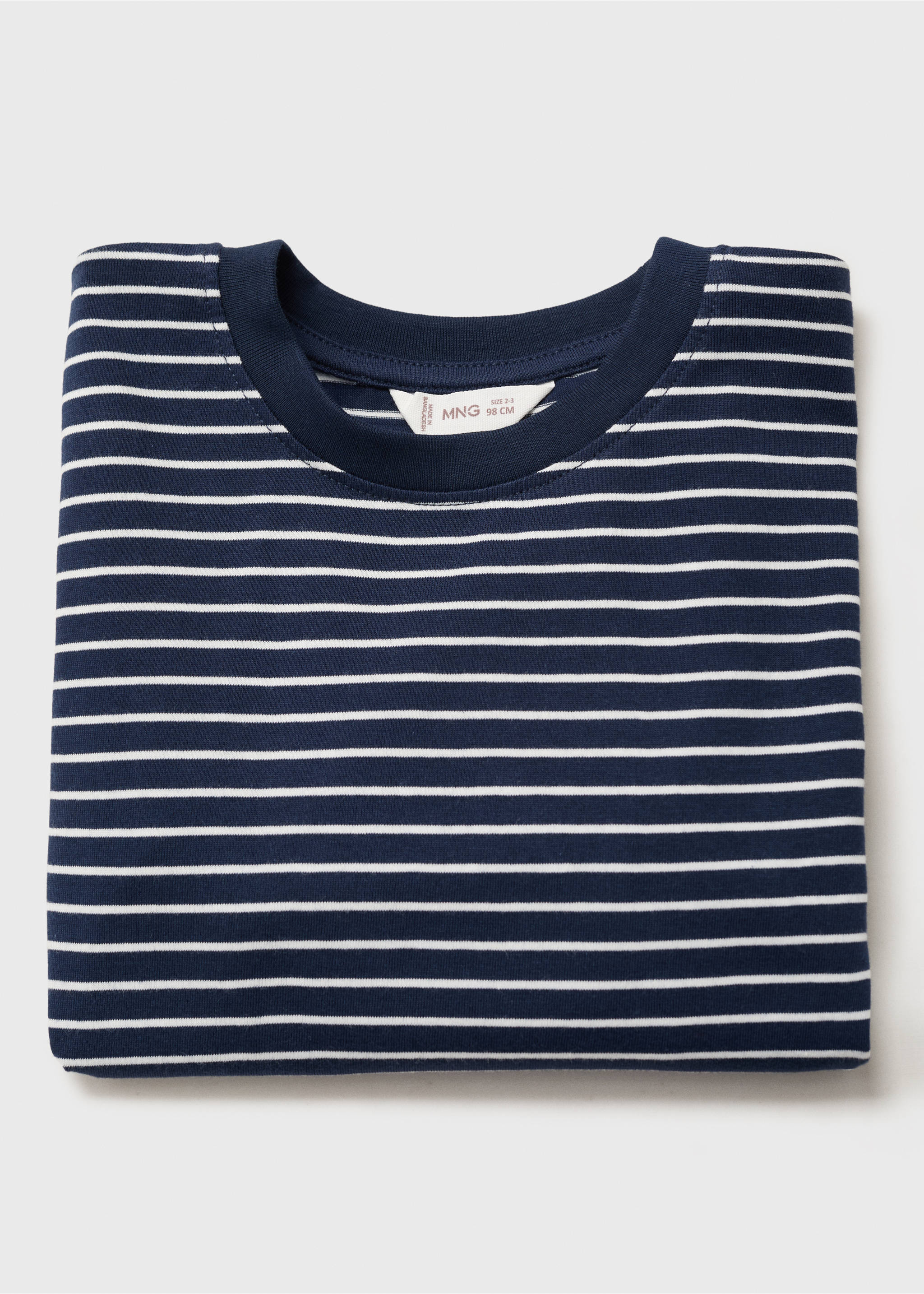 T-shirt coton à rayures - Détail de l'article 8, Bleu marine. Ref: 17063287-00.