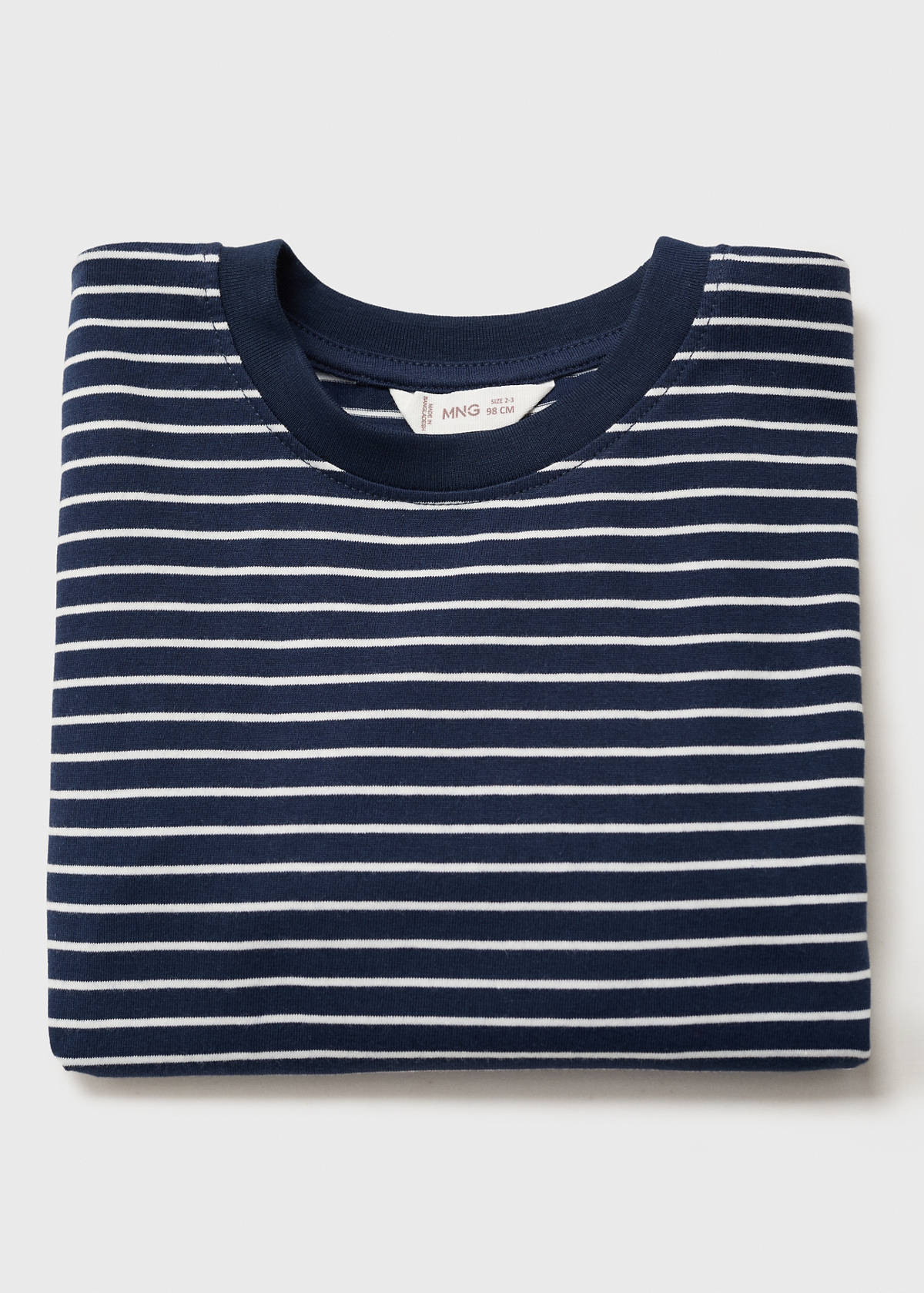 Striped cotton T-shirt — Navy