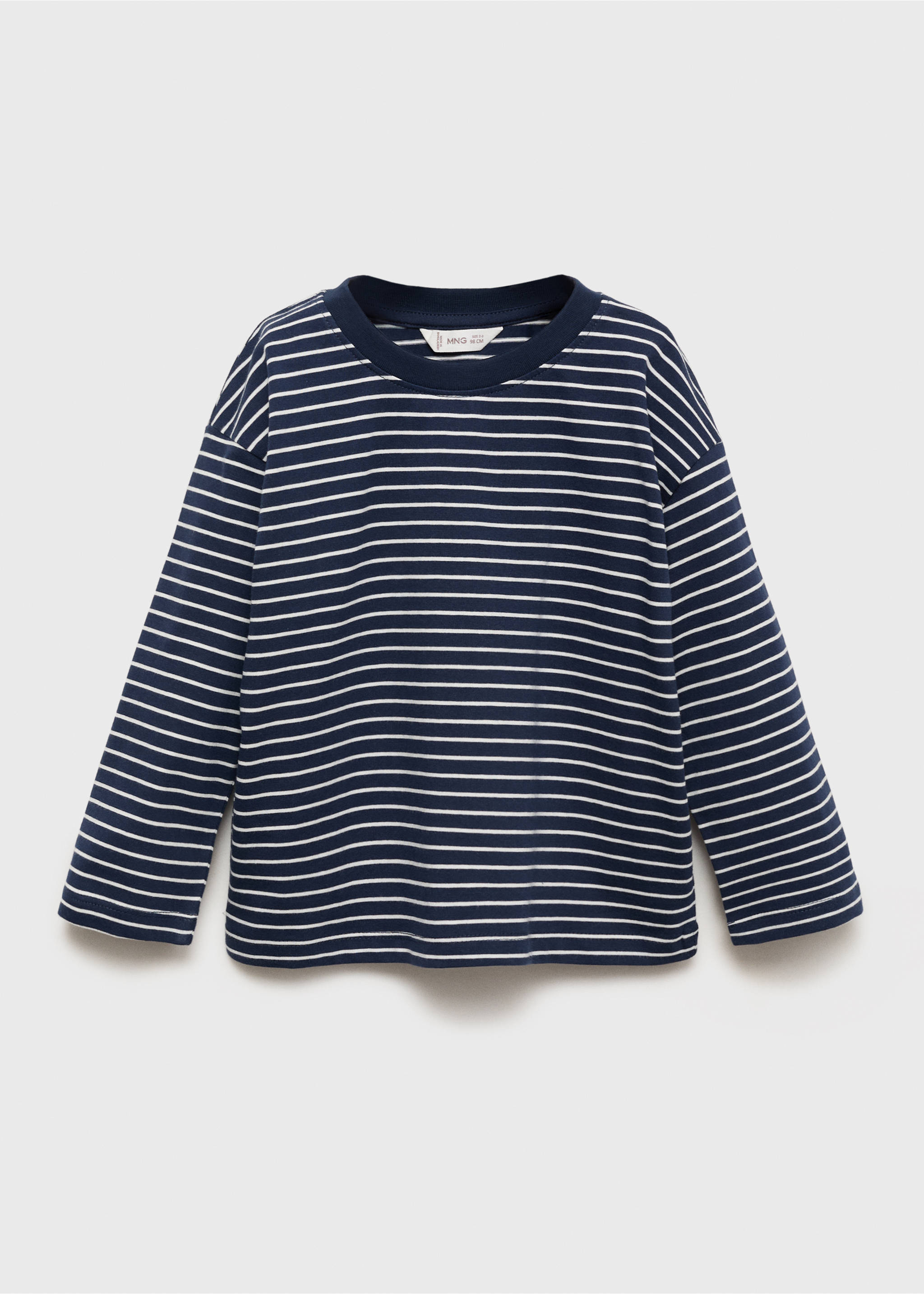 T-shirt coton à rayures - Article sans modèle, Bleu marine. Ref: 17063287-00.