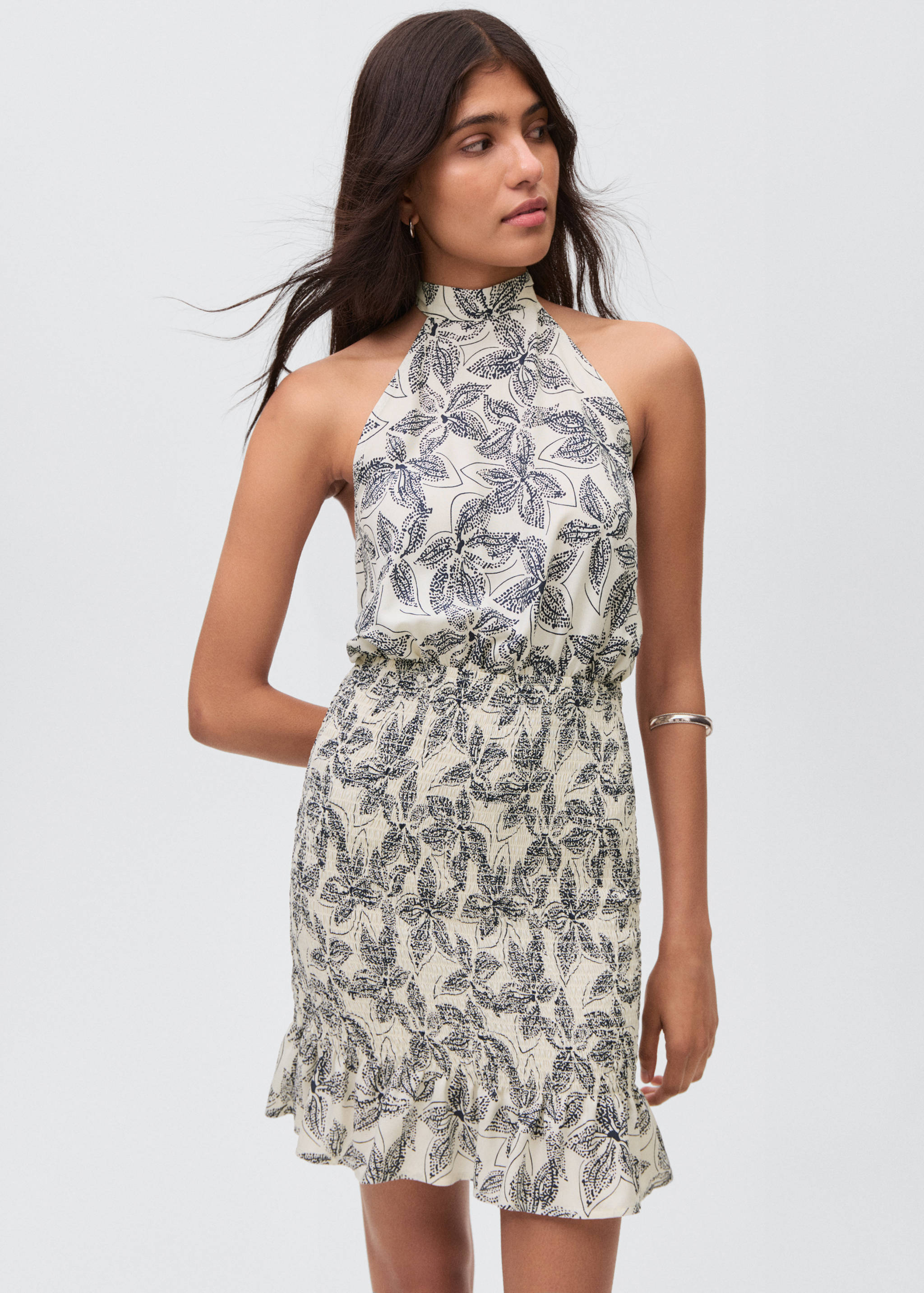 Floral-print halter dress - Medium plane
