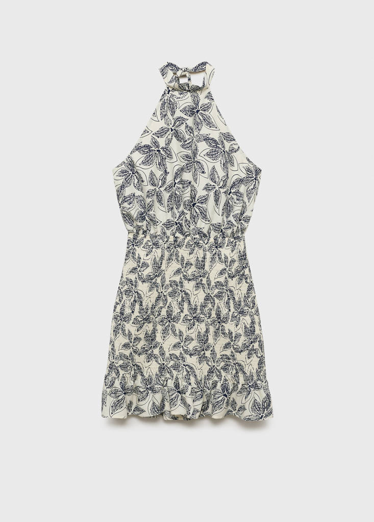 Floral-print halter dress — Off White