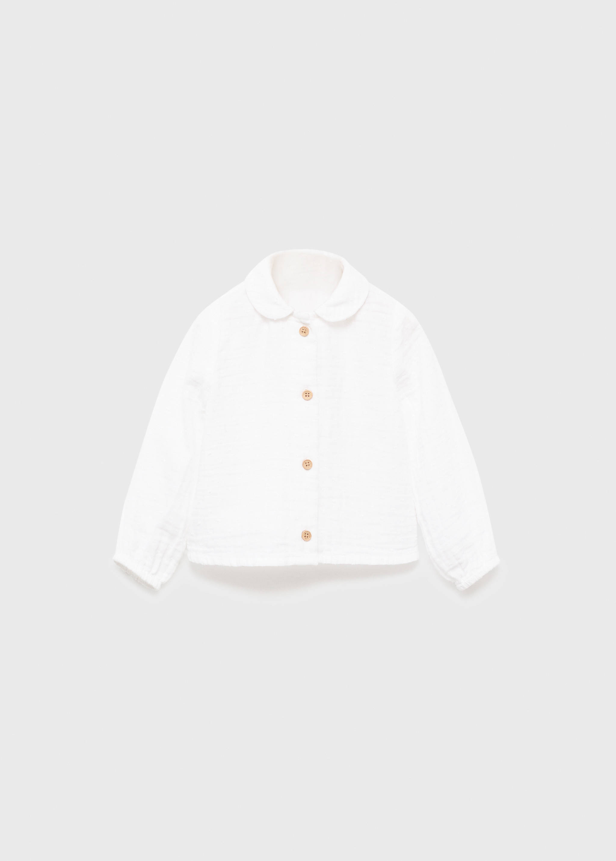 Koszula z kreszowanego materiału z kołnierzykiem typu bebe - Artykuł bez modela/modelki