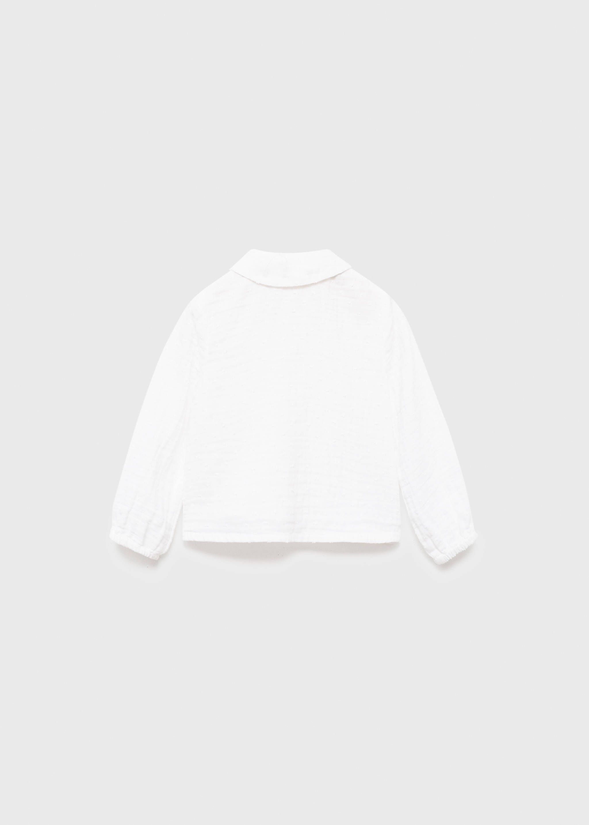 Koszula z kreszowanego materiału z kołnierzykiem typu bebe - Tylna strona artykułu